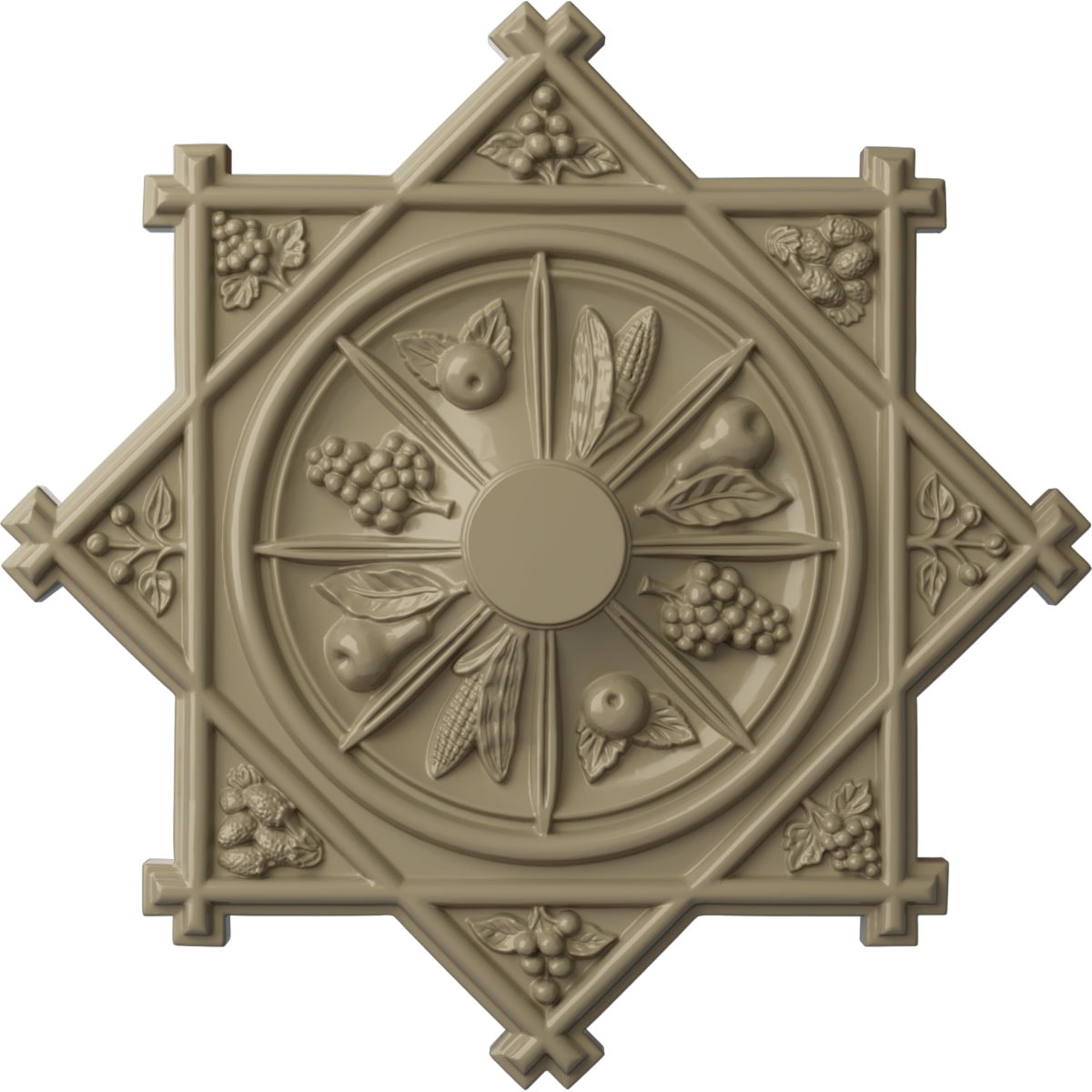 Ekena Millwork CM38ANGDF Antilles 38.25-in W x 38.25-in L Painted Gobi Desert Polyurethane Whole Ceiling Medallion