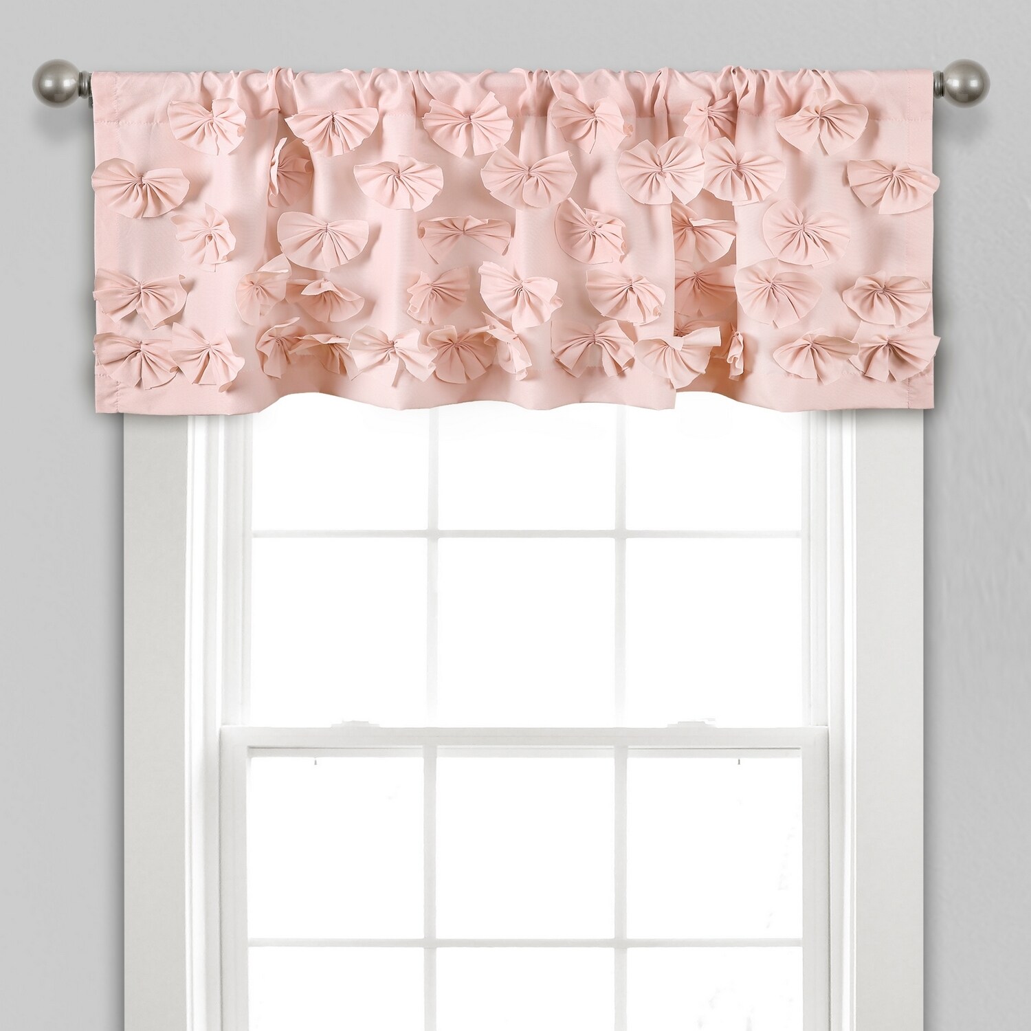 Lush Decor 16T003474 18-Inches Blush Polyester Rod pocket Valance