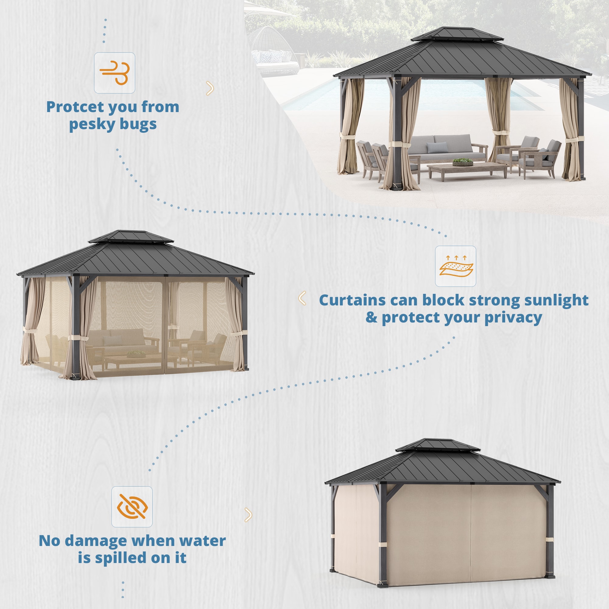 Yurevna KKLT-DG-2 Wood-Resin-Gazebos - View #6