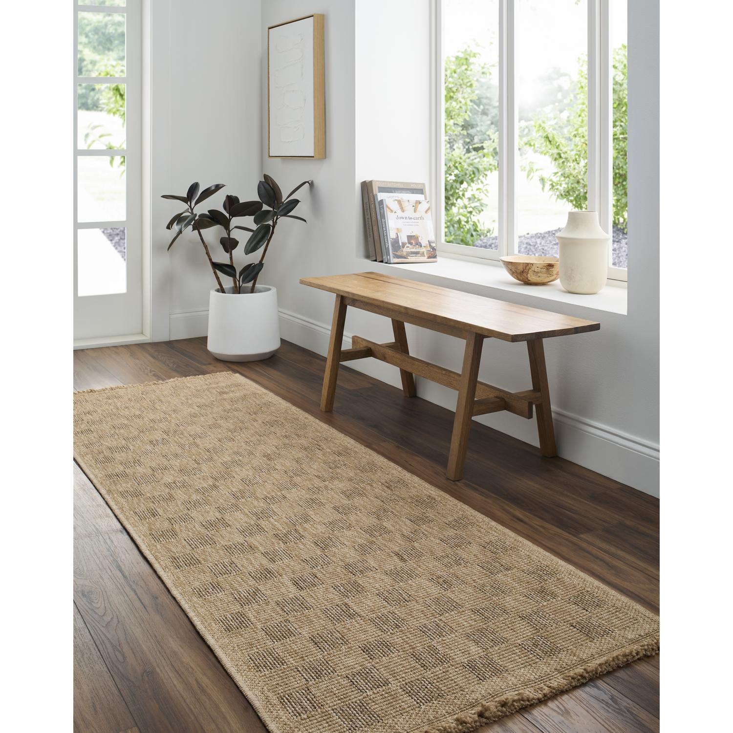 Livabliss MGE2310-2773 Mirage 3 x 7 (ft) Polypropylene Dark Brown Rectangular Indoor/Outdoor Solid Farmhouse/Cottage Runner rug