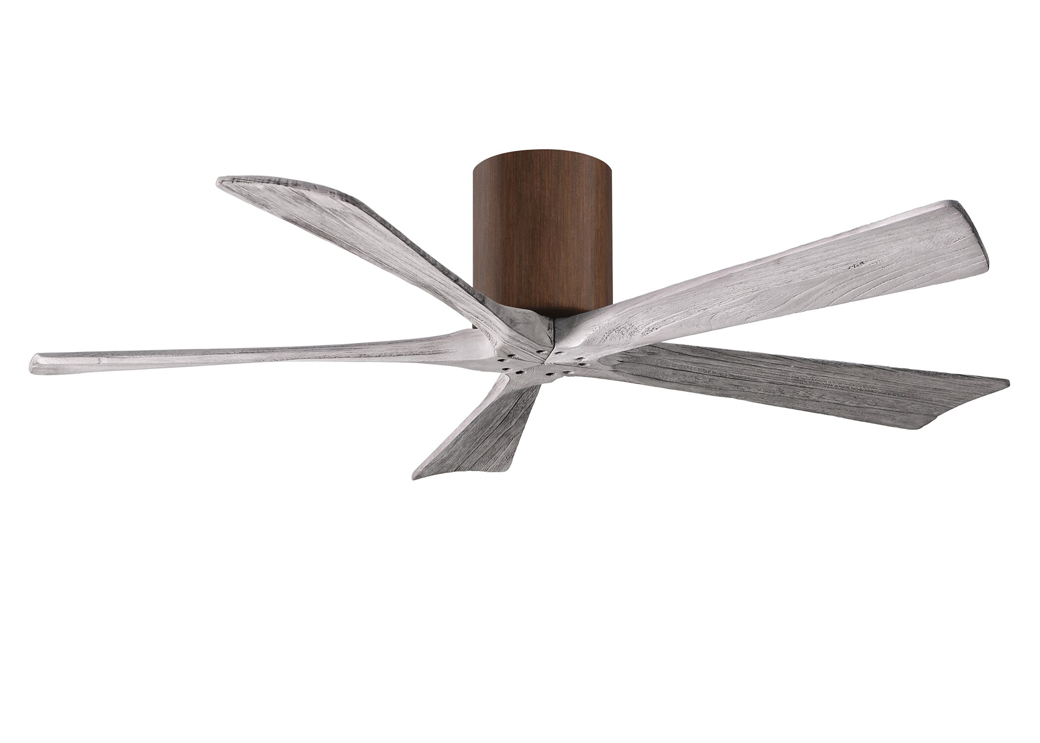 Matthews Fan Company IR5H-WN-BW-52 Irene-5H 52-in Outdoor Flush Mount Walnut with Barnwood Tone Blades Ceiling Fan Without Light - Remote Included ( 5 -Blade )