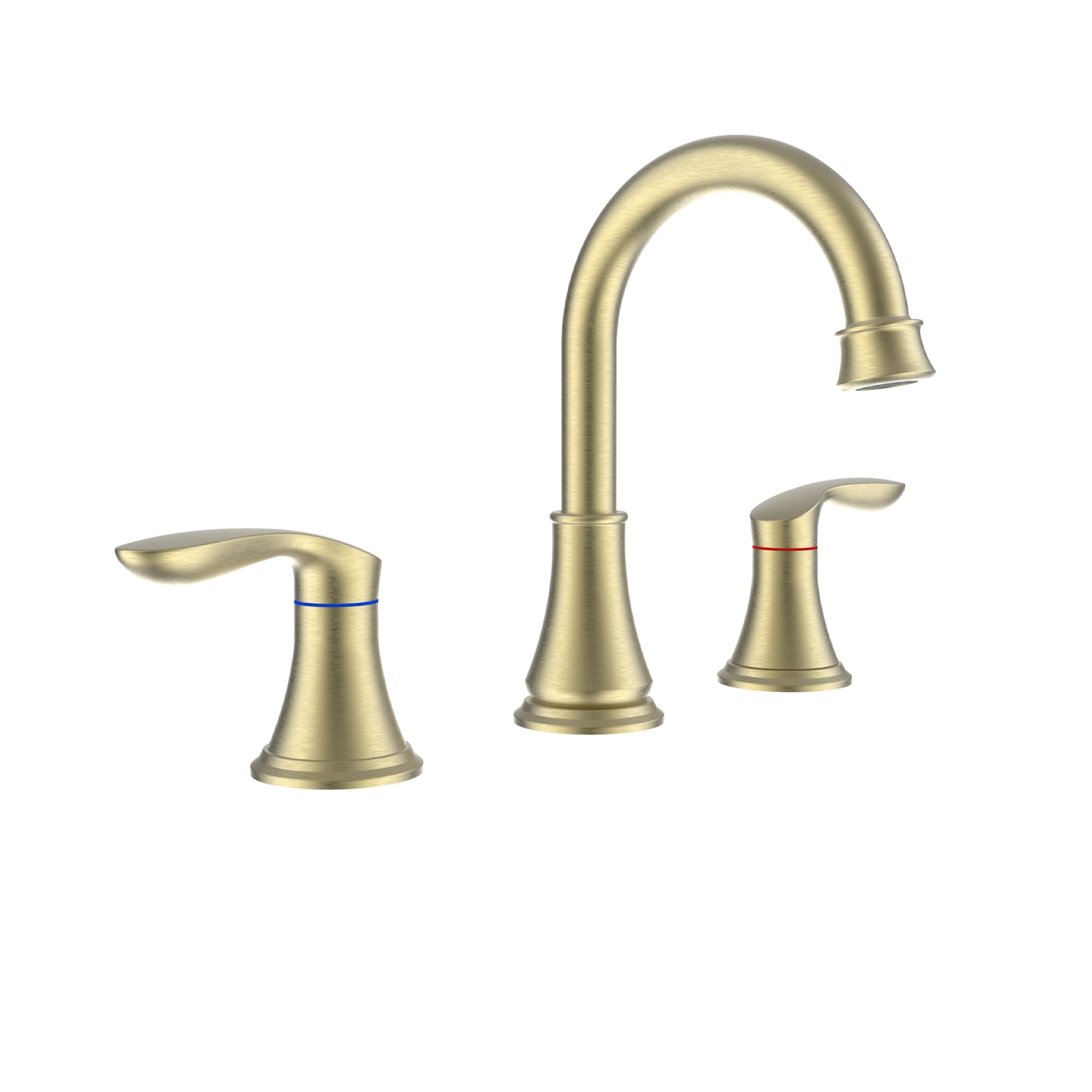 FORIOUS Gold Widespread 2-Handle Bathroom Sink Faucet with Drain in the ...