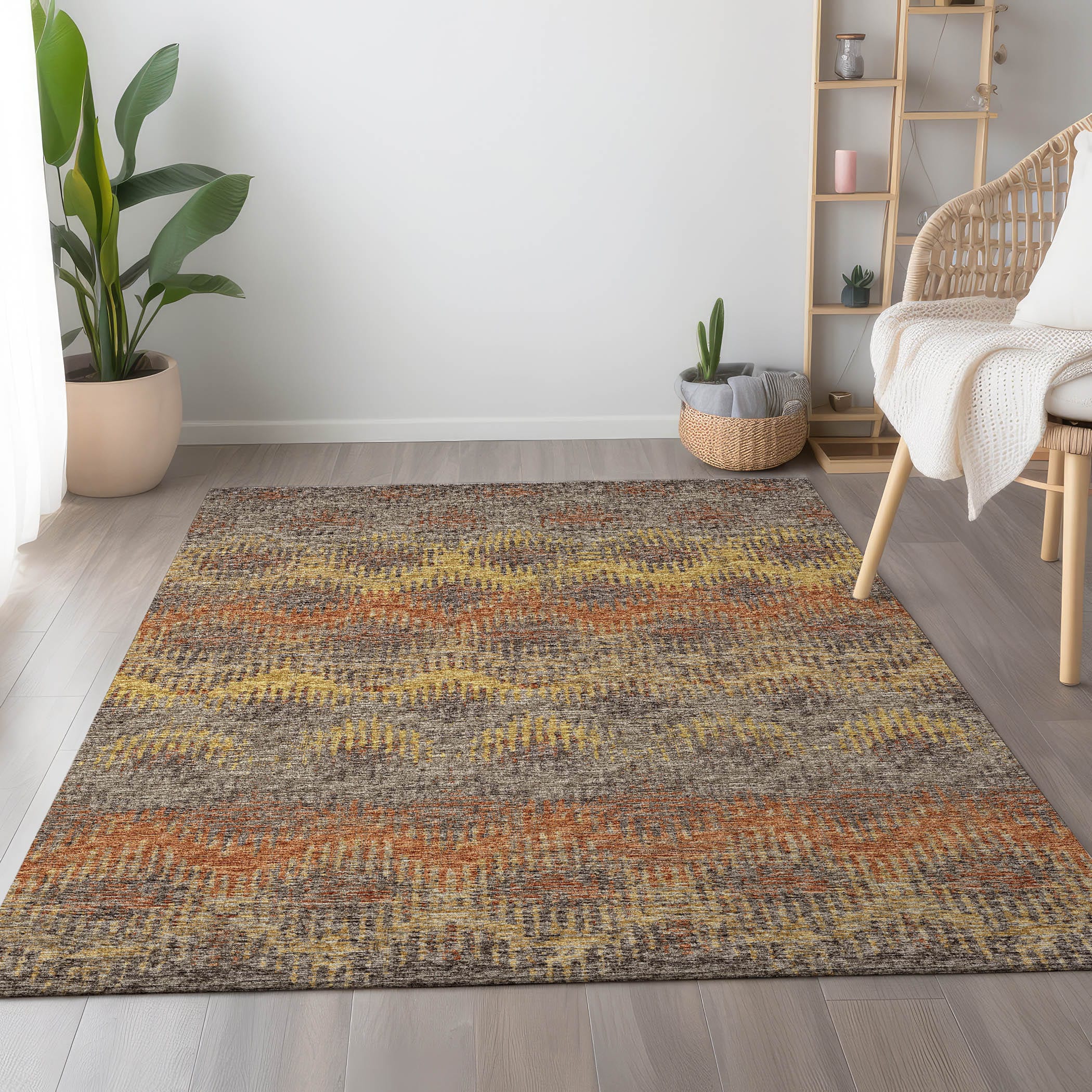 Addison Rugs AMF80CA10X14 Mayfield AMF80CA 10 x 14 (ft) Loomed Polyester Canyon Rectangular Indoor Abstract Machine washable Area rug