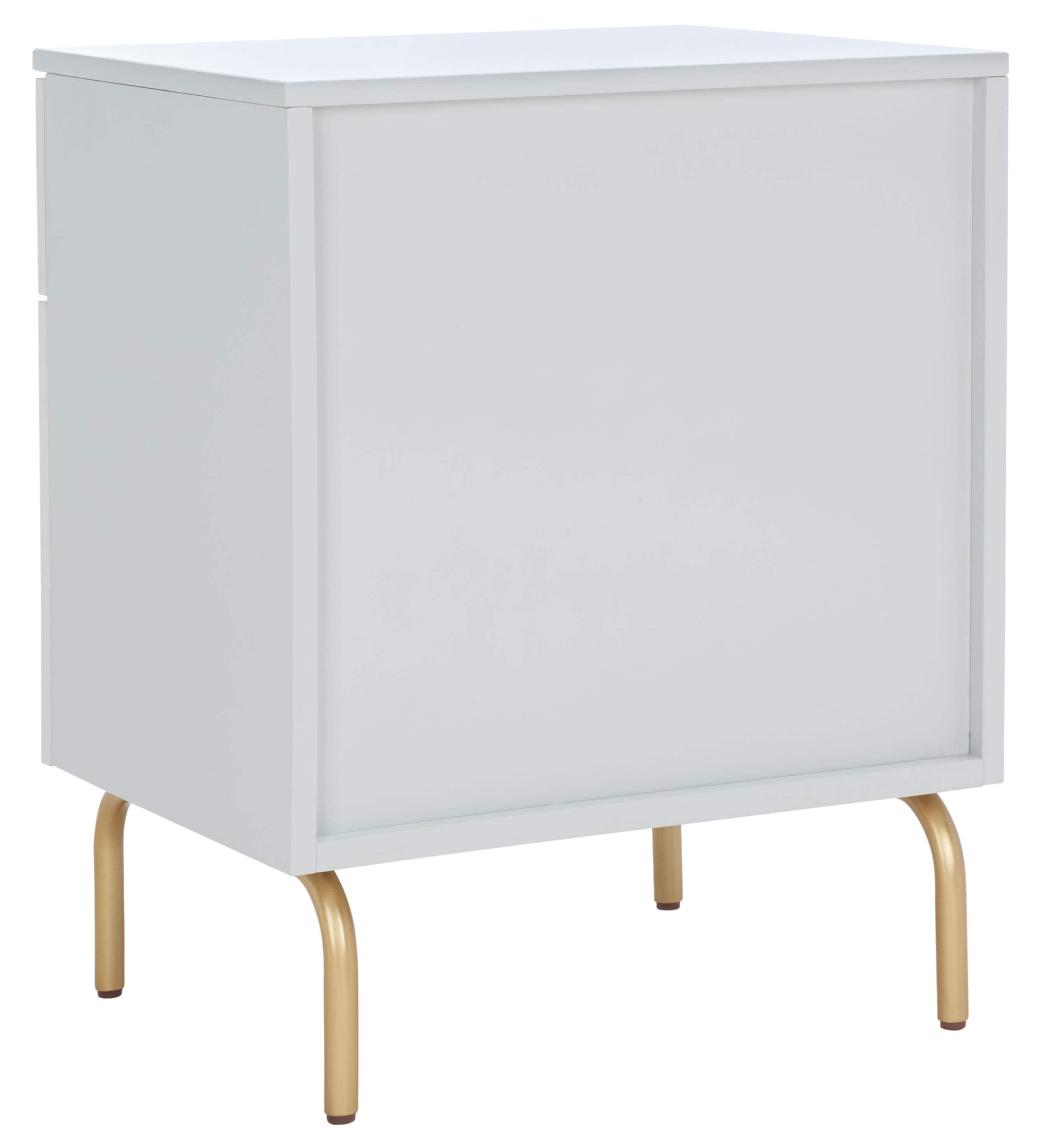 Genevieve Grey Mahogany 2-Drawer Nightstand with Gold Trim