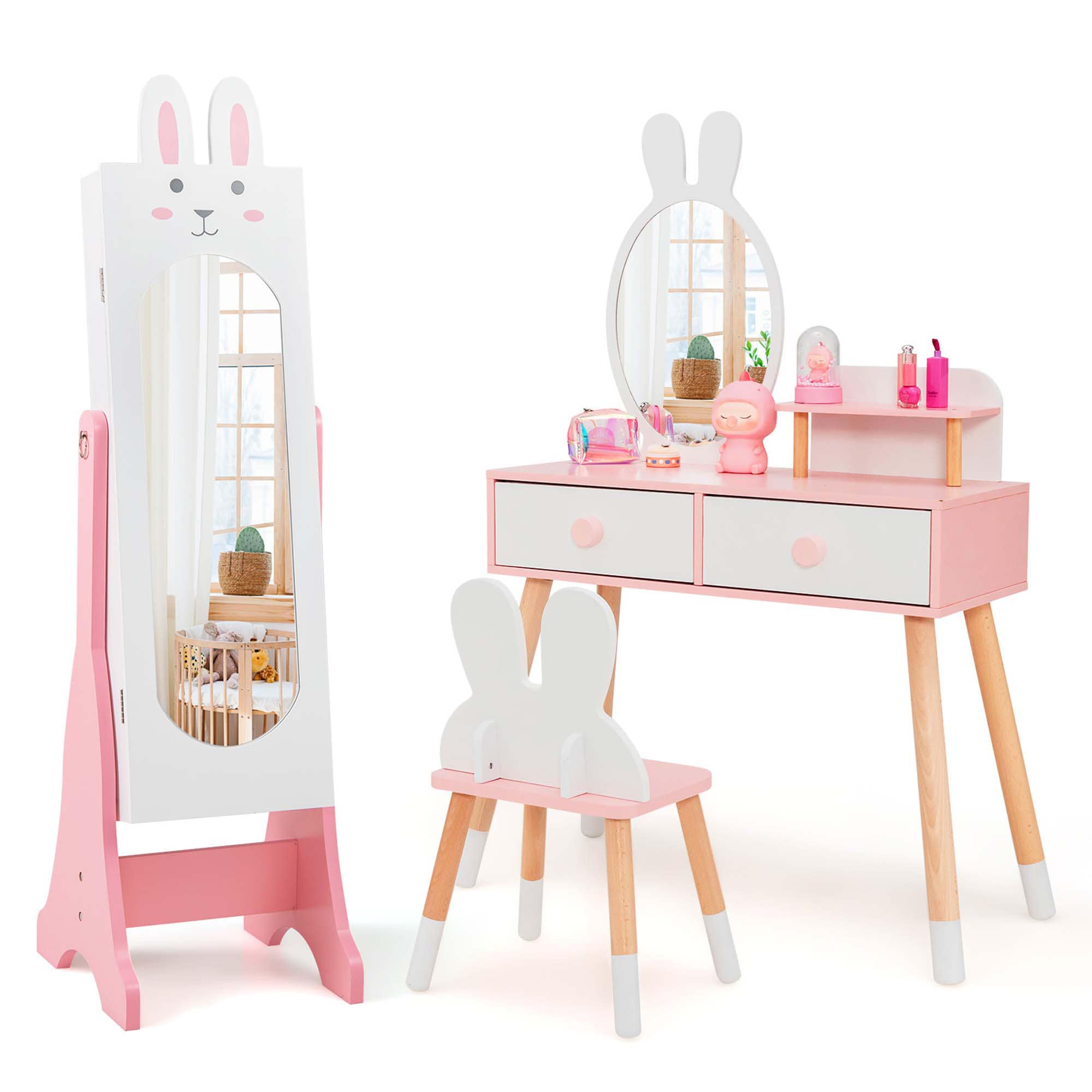 Costway HCST04581 14.5-in White Makeup Vanity