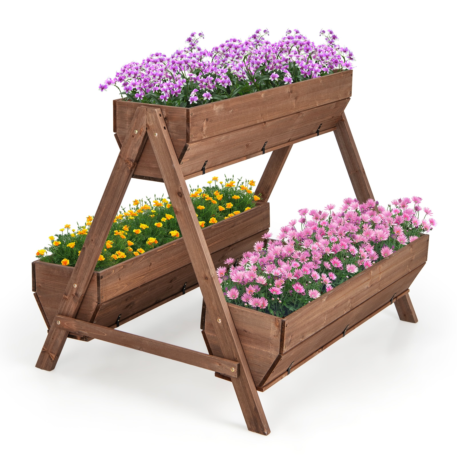  4098BNHYGD 29-in W x 26-in L x 29-in H Brown Wood Raised Garden Bed