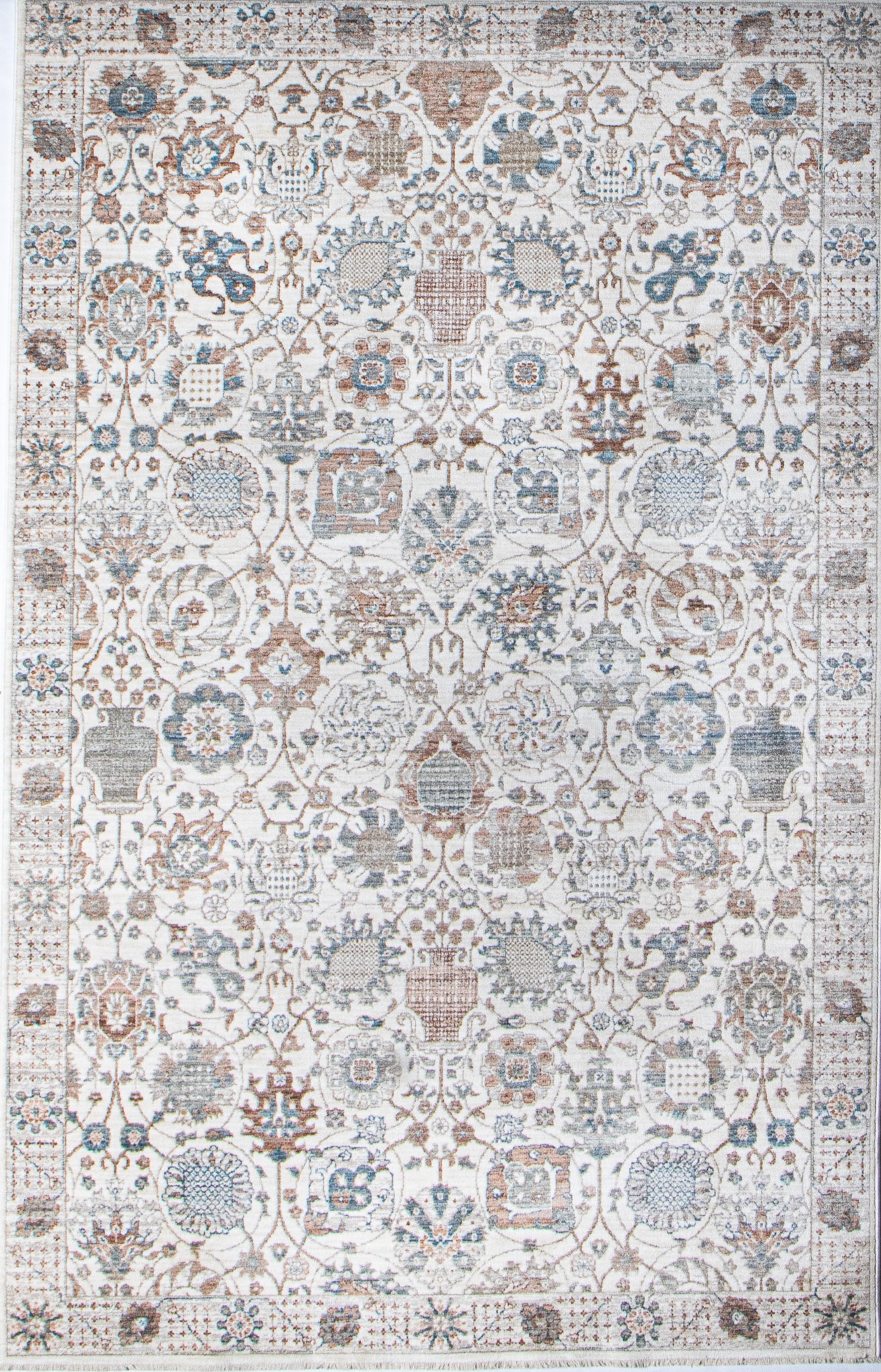 Bashian 649652327594 Legacy 5 x 8 (ft) Polyester Ivory Rectangular Indoor Geometric Area rug