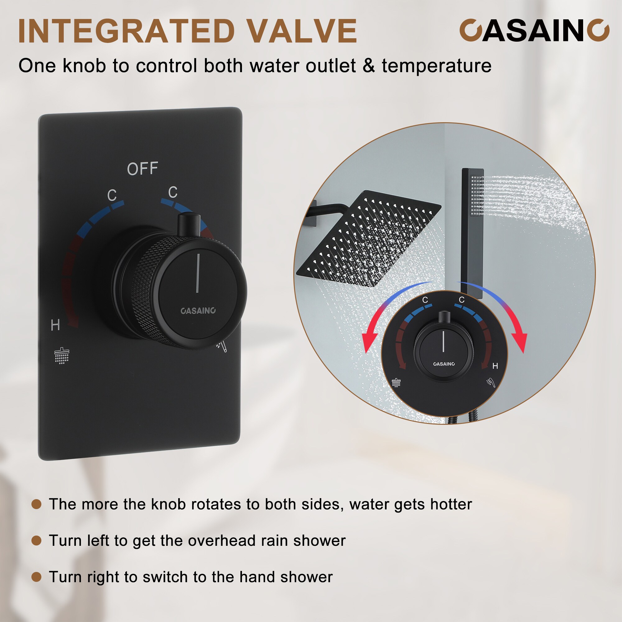 CASAINC WF-N93101LSJ-10 Showerhead-Bar-Panels - View #6