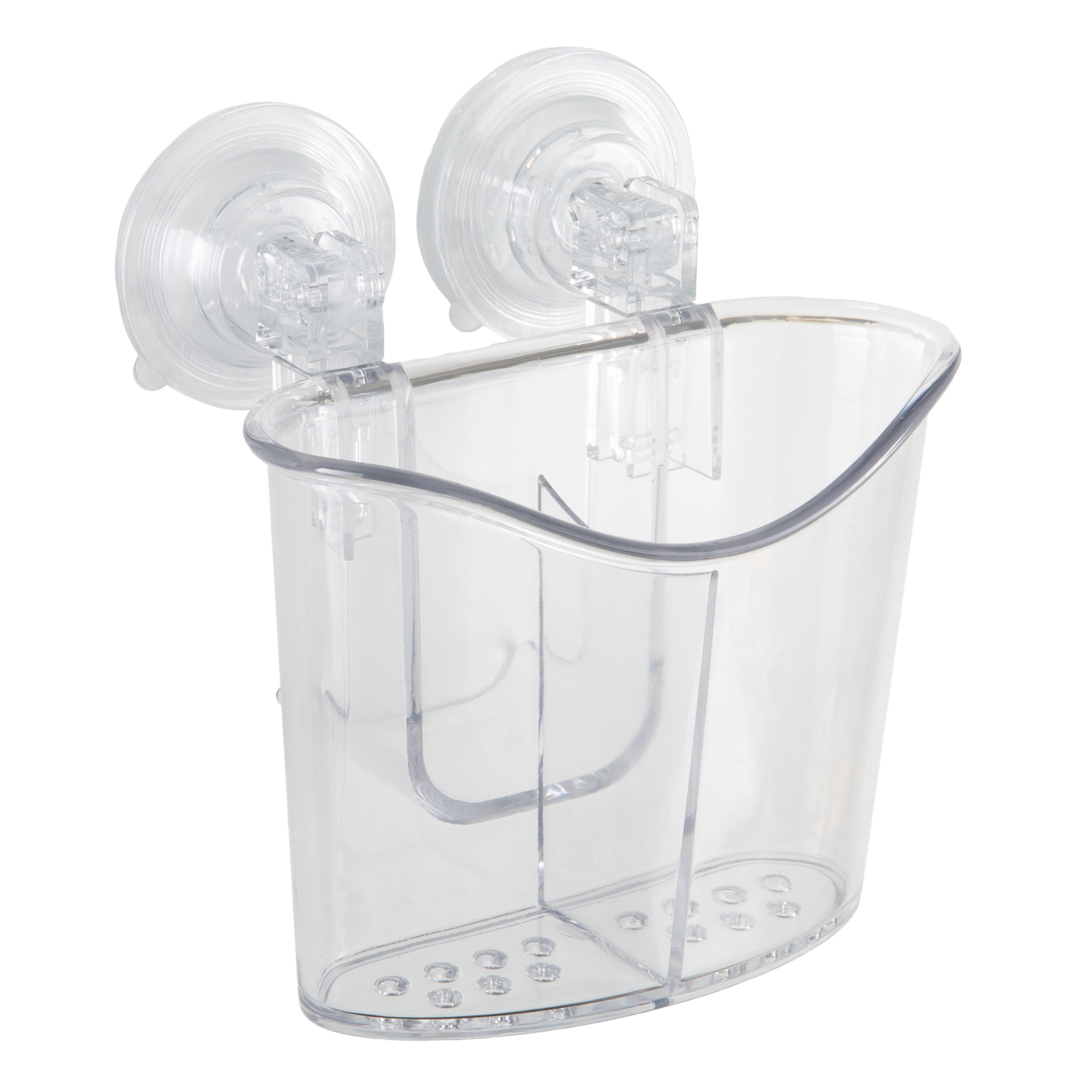 Bath Bliss Medium Suction Cup Plastic Shower Organizer, Clear 