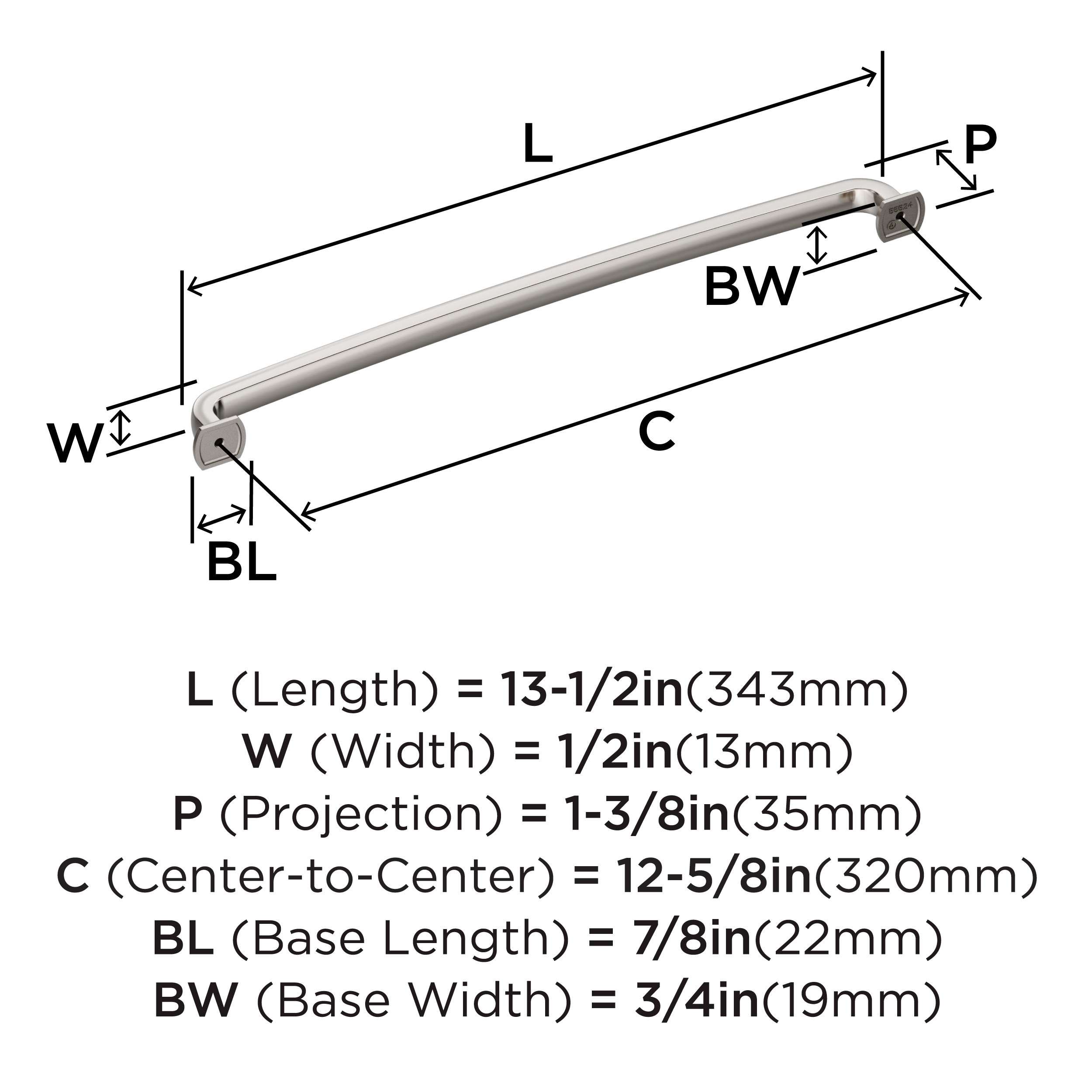 Amerock BP55524PN Cabinet-Pulls - View #4