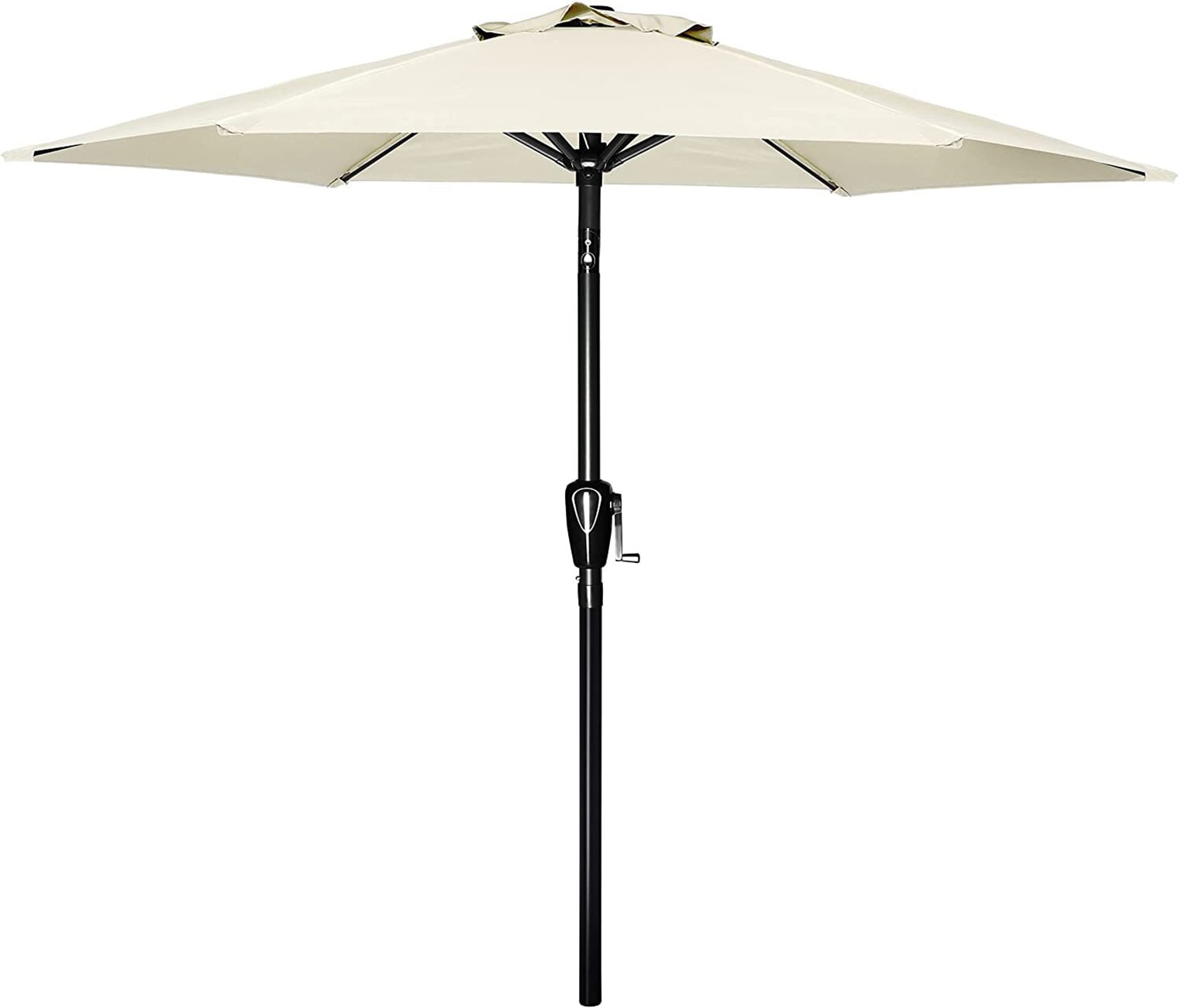 Kahomvis DHS-QPW1-212 7.5-ft Aluminum Beige Market Patio Umbrella