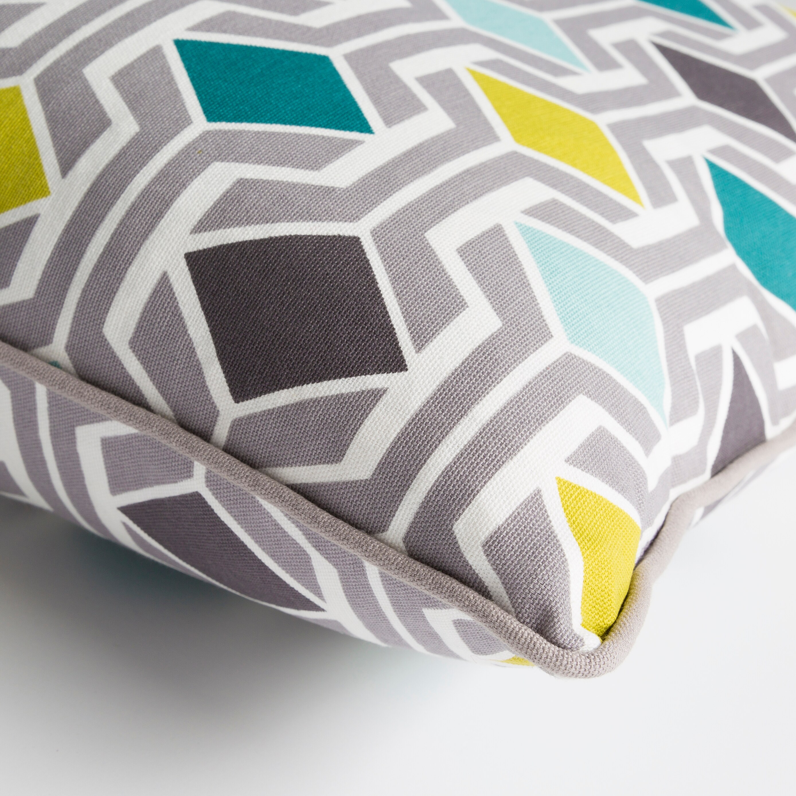 Inga Teal Multi Cotton Square Decorative Pillow Set
