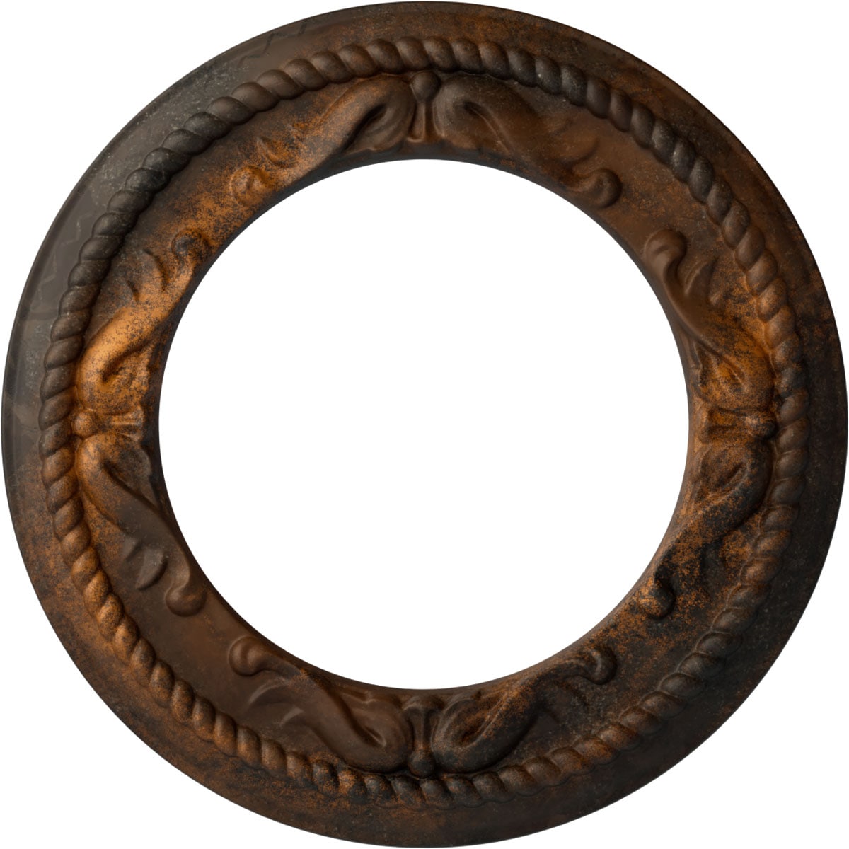 Ekena Millwork CM12MERUS Roped Medway 12.25-in W x 12.25-in L Painted Rust Polyurethane Whole Ceiling Medallion