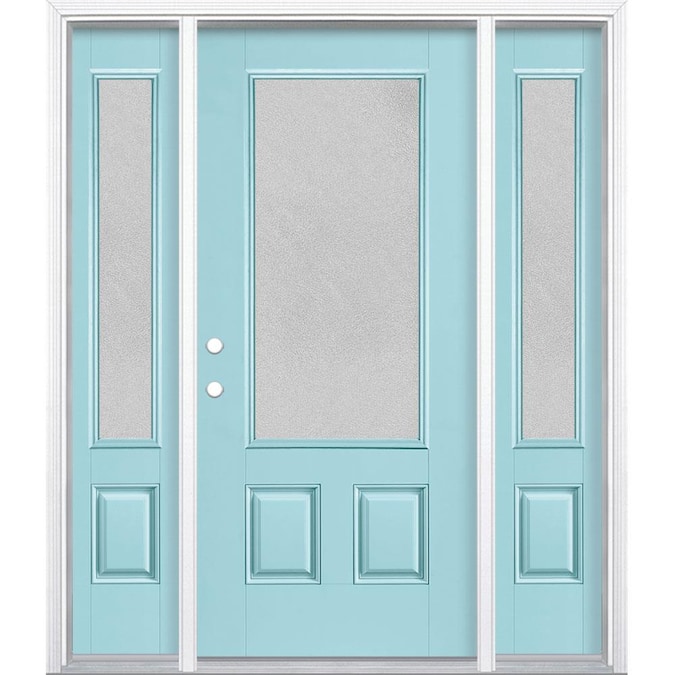 Lite Right Hand Inswing Caribbean Blue, Masonite Patio Doors With Sidelites