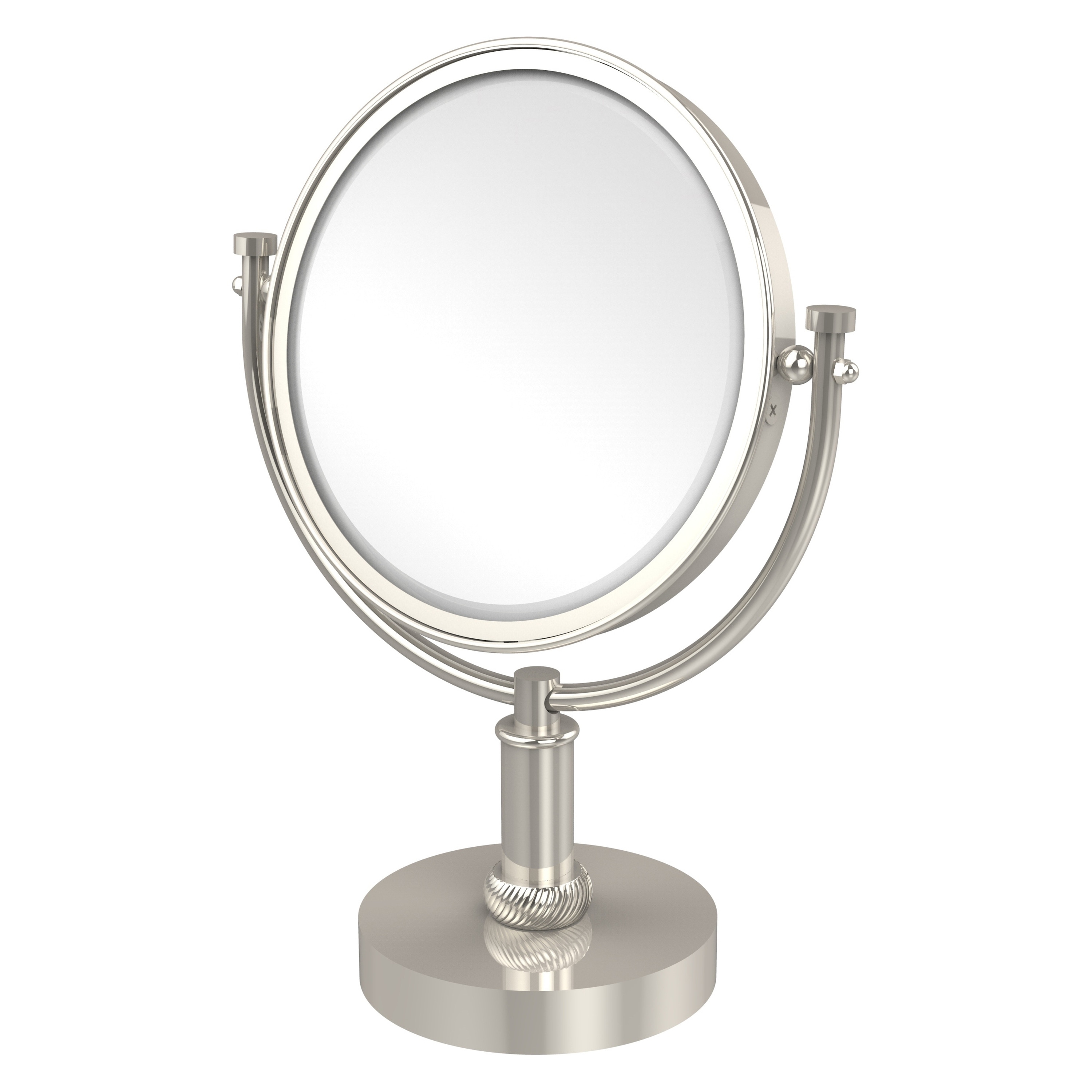 8-in x 15-in Polished Gold Double-sided 3X Magnifying Countertop Vanity Mirror | - Allied Brass DM-4T/3X-PNI