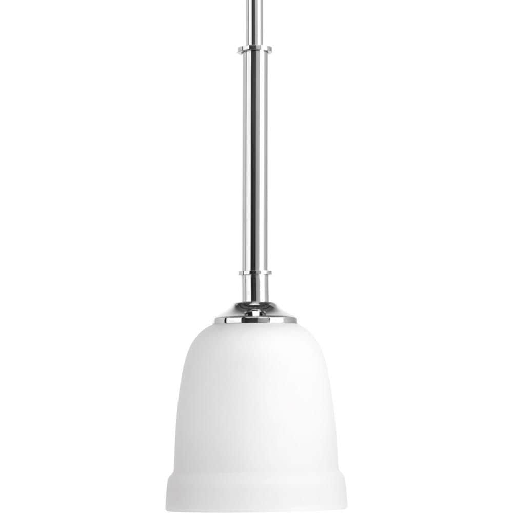 Progress Lighting P500050-015 Topsail Polished Chrome Transitional Etched Glass Bell Led, Hanging Pendant Light