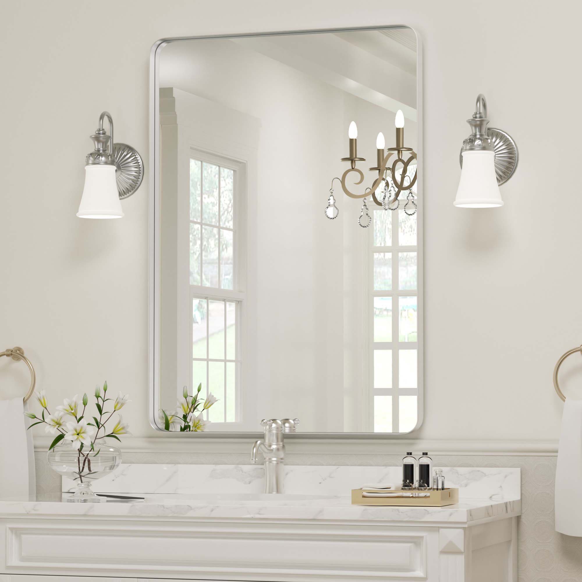 Clavie 22-in W x 30-in H Silver Framed Wall Mirror in the Mirrors  department at