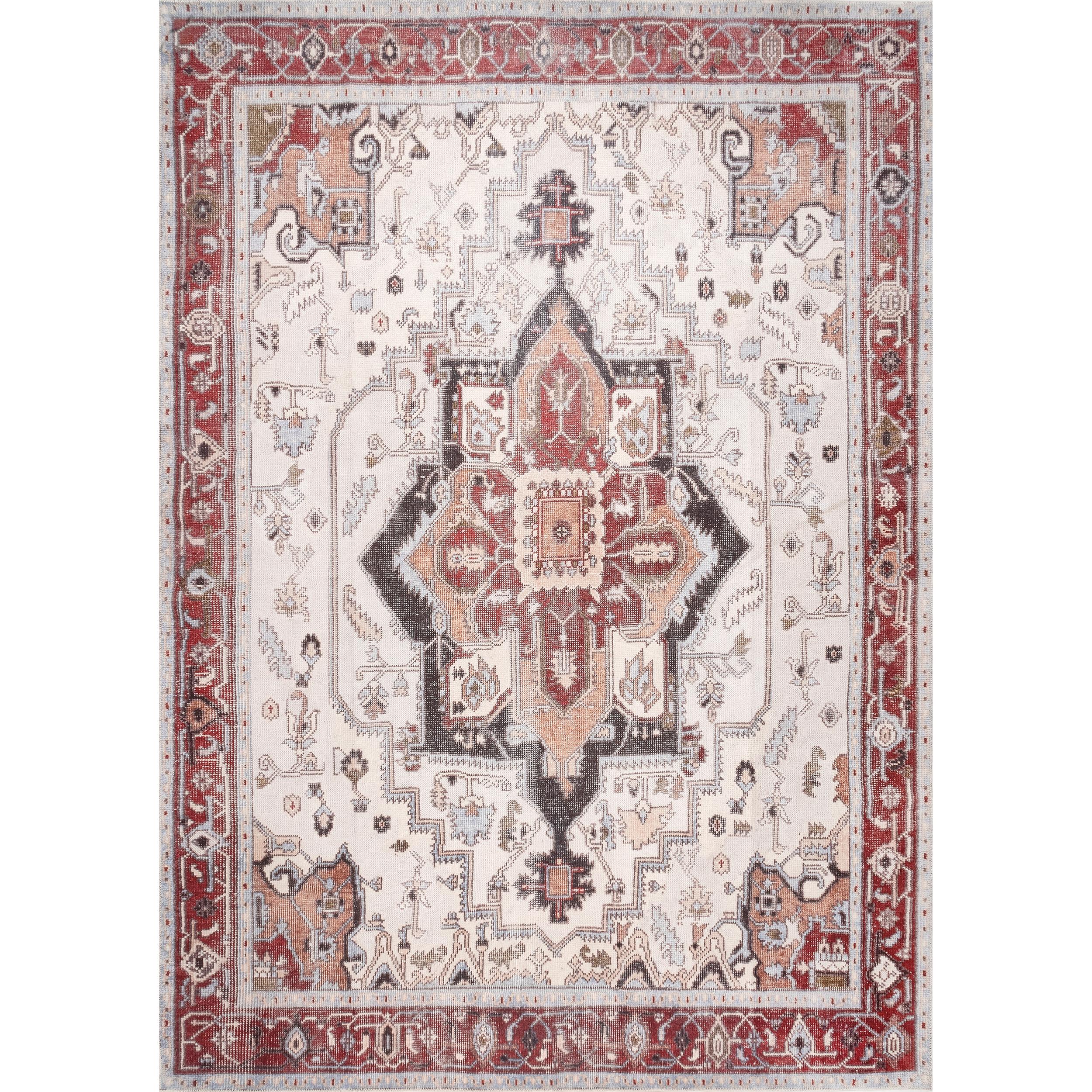 nuLOOM HJAU10A-2608 Aurora 2 x 8 (ft) Loomed Polyester Rust Rectangular Indoor Medallion Machine washable Runner rug