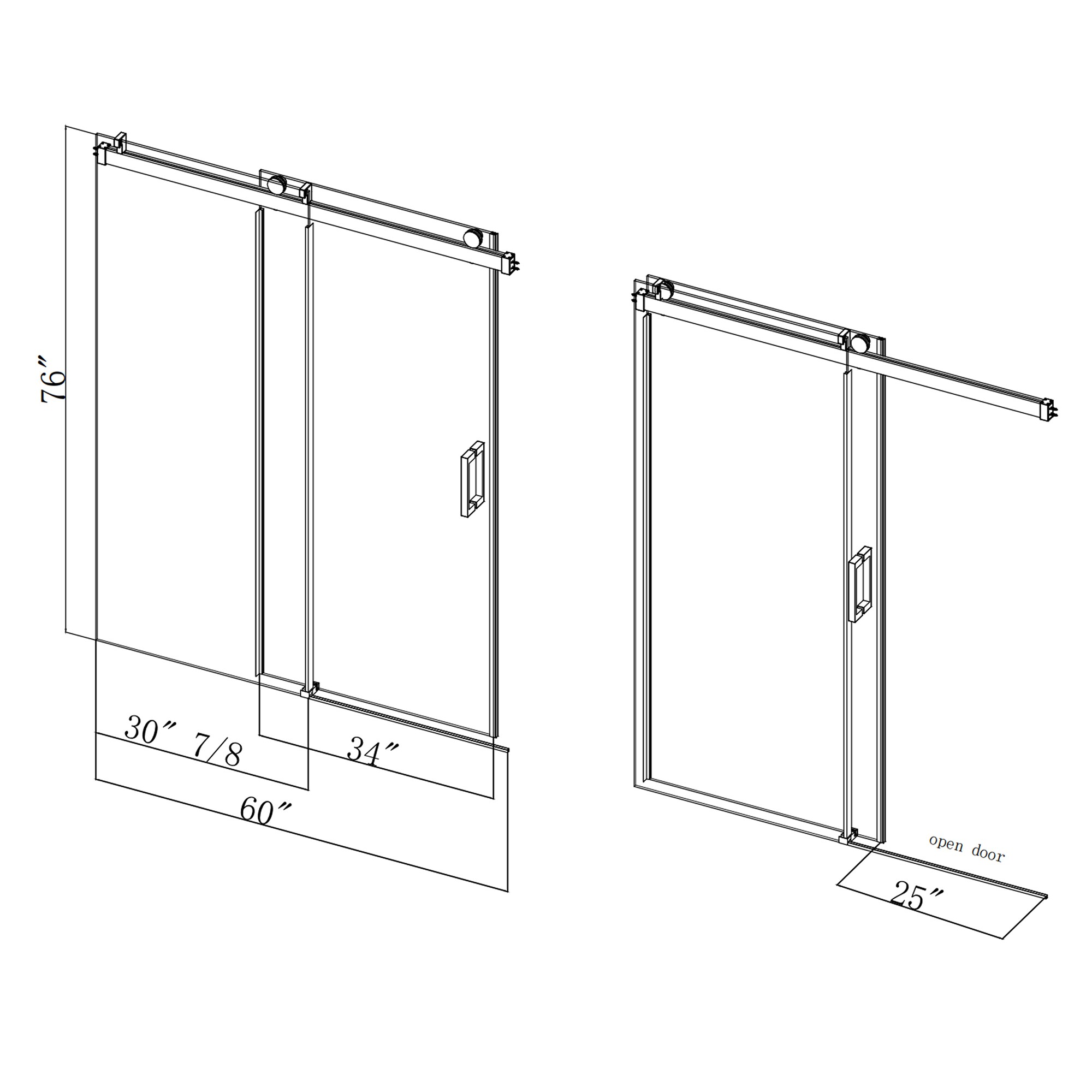 CASAINC CVY-SS08-60BR Shower-Doors - View #9