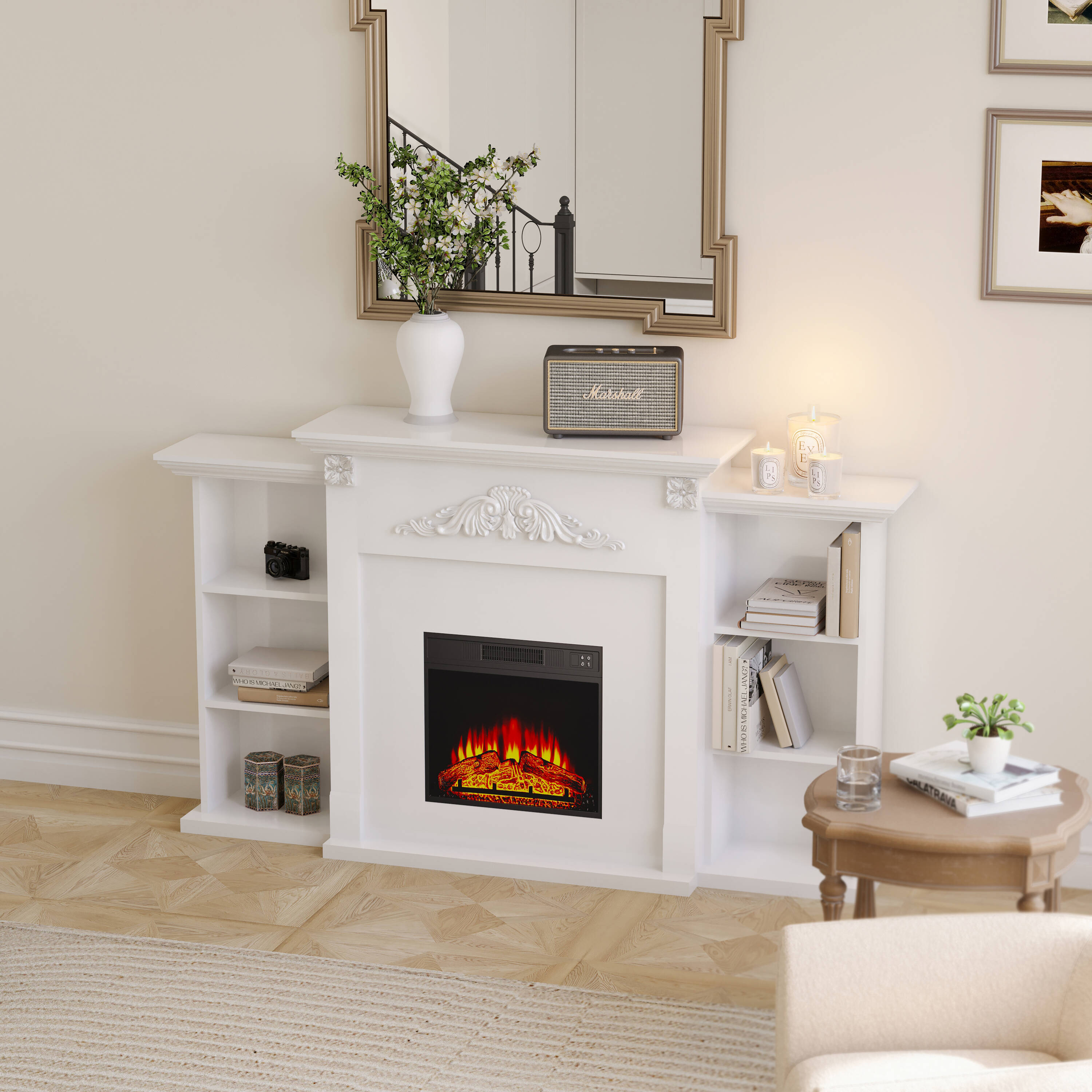 Ark Design 72.4in W White Free Standing Fanforced Flat Wall Electric