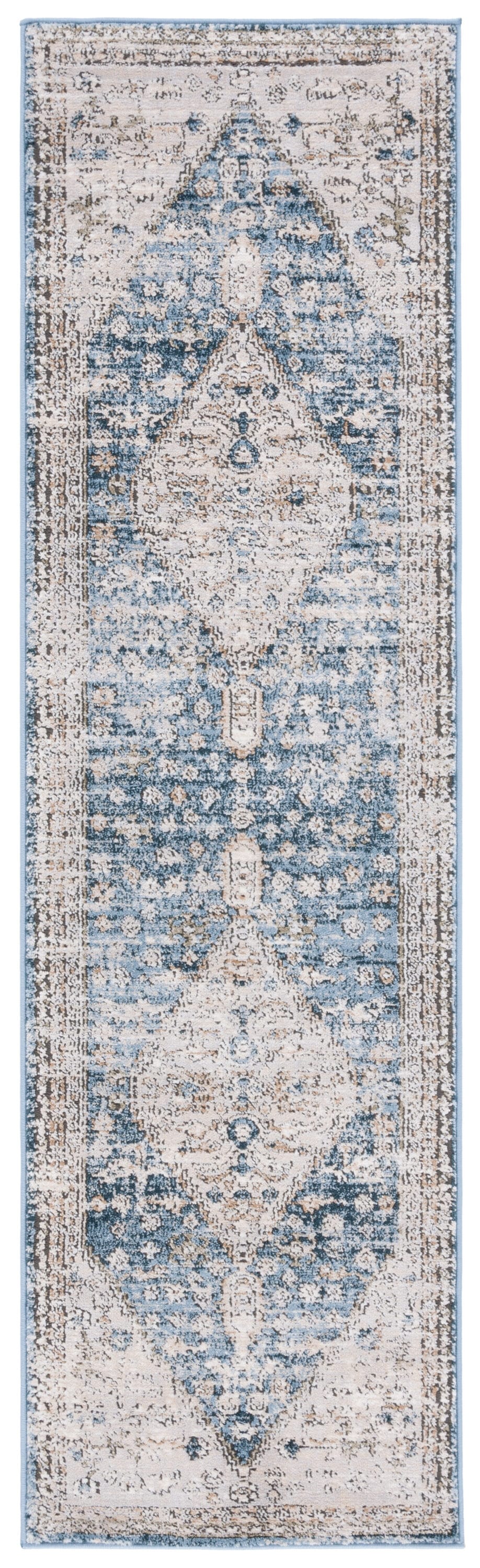 Rosewood 108A Ivory/Blue 2 X 8 Runner Rug