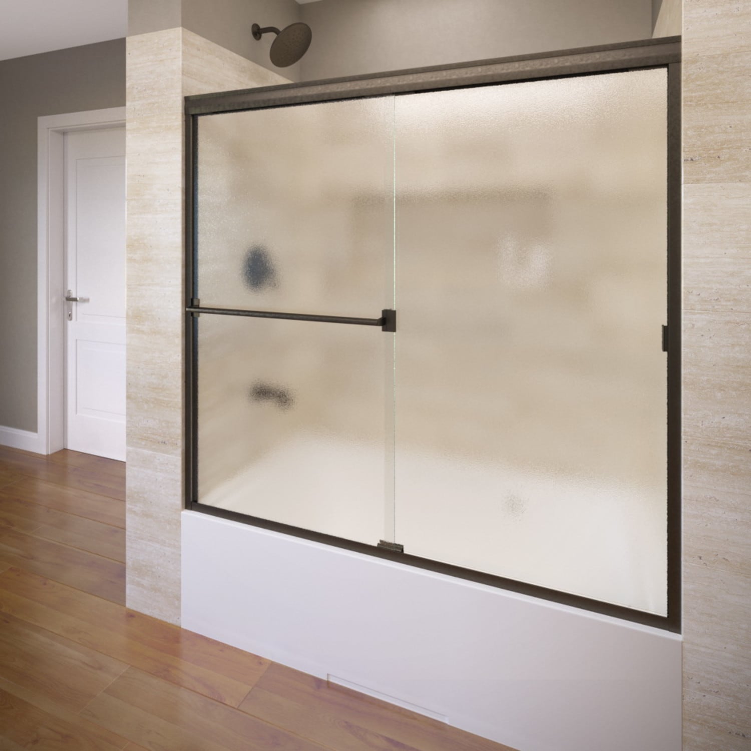 Basco CLCH05A5656OBOR Classic Oil-rubbed bronze 52-in to 56-in W x 56.0-in H Semi-frameless Bypass Sliding Bathtub door