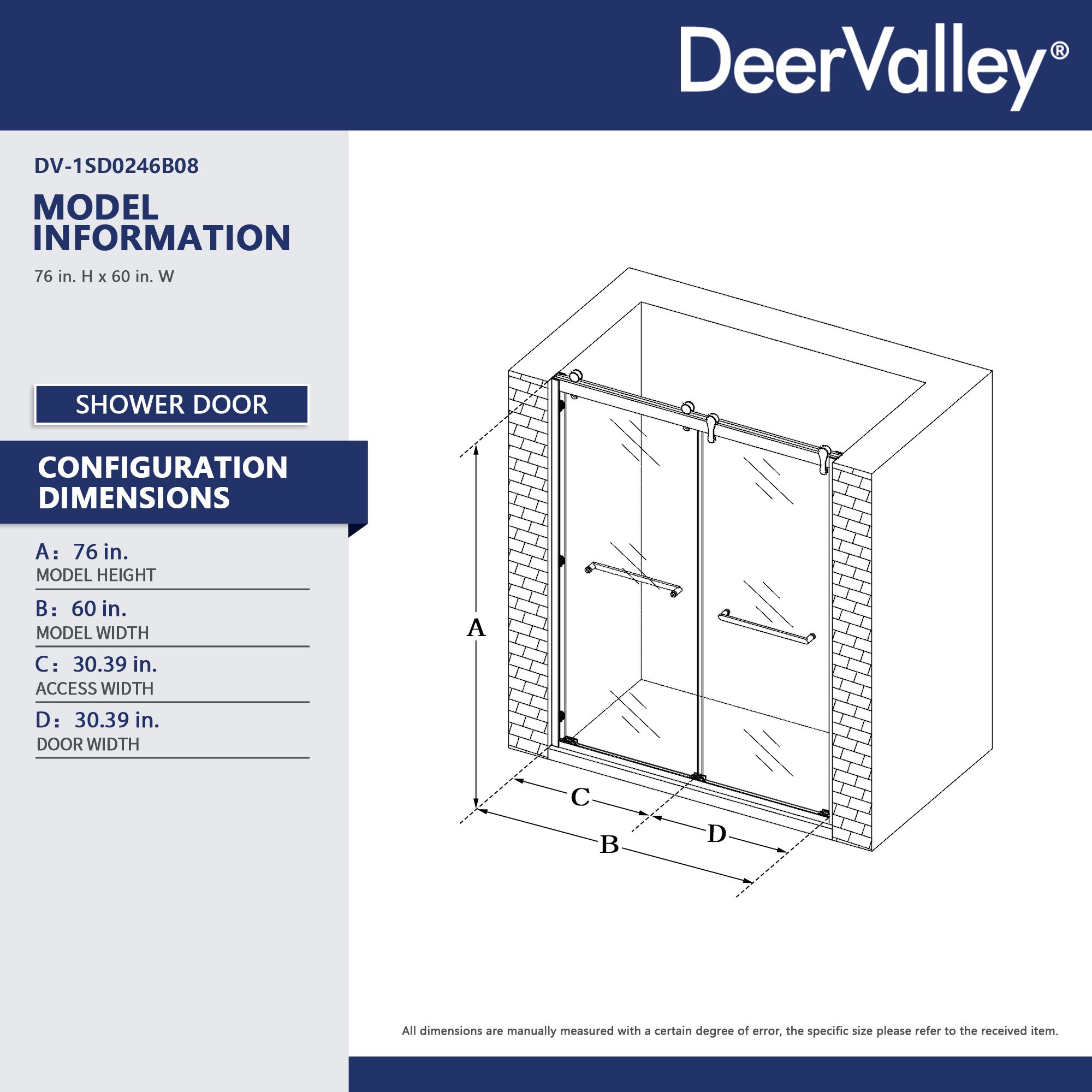 DeerValley DV-1SD0246B08 Shower-Doors - Thumbnail View #3