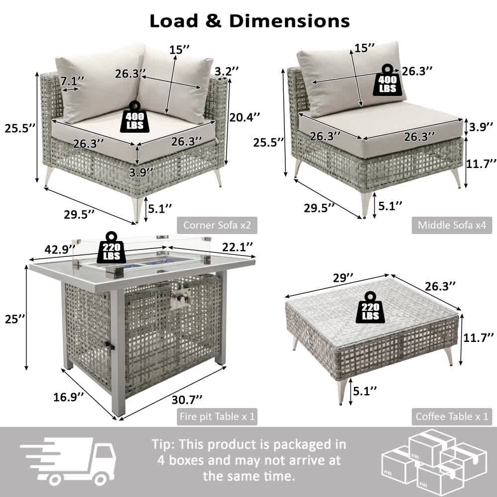 Coolbibila HARPER-PATIO-GRAY Patio-Sofas-Daybeds - View #3