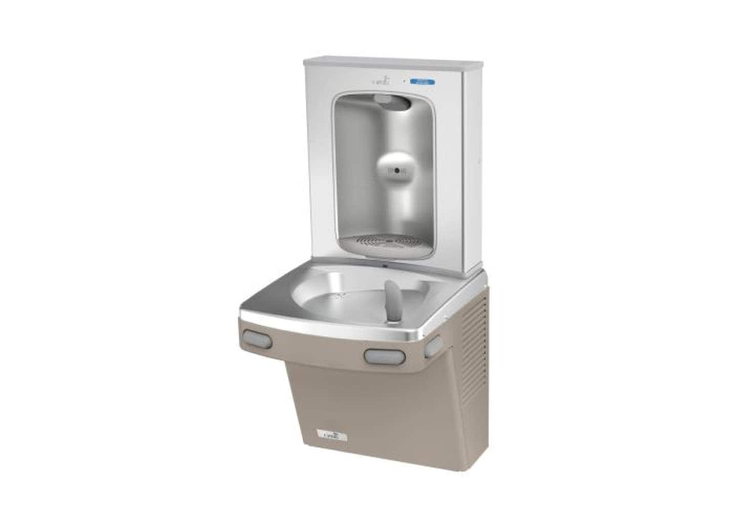 Oasis Versacooler II Refrigerated Drinking Fountain with Electronic Bottle Filler Stainless Steel Alcove with VersaFilter III #507048FVF
