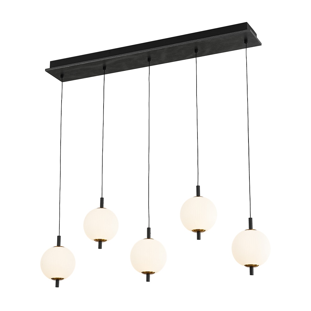 Wonderindoor 5 -Light Matte Black LED PVC Metal Chandelier
