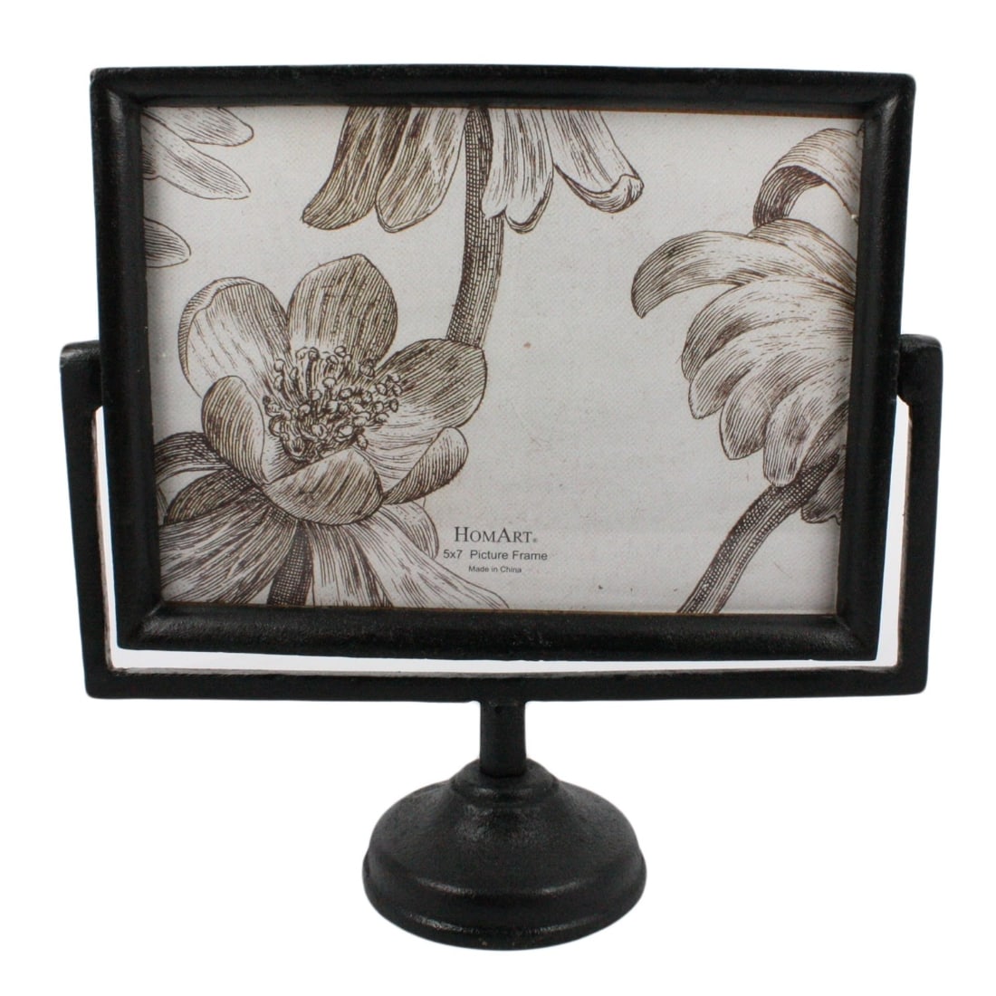 HomeRoots 4000394399 7x5 Jumbo Black Metal Horizontal Pedestal Frame