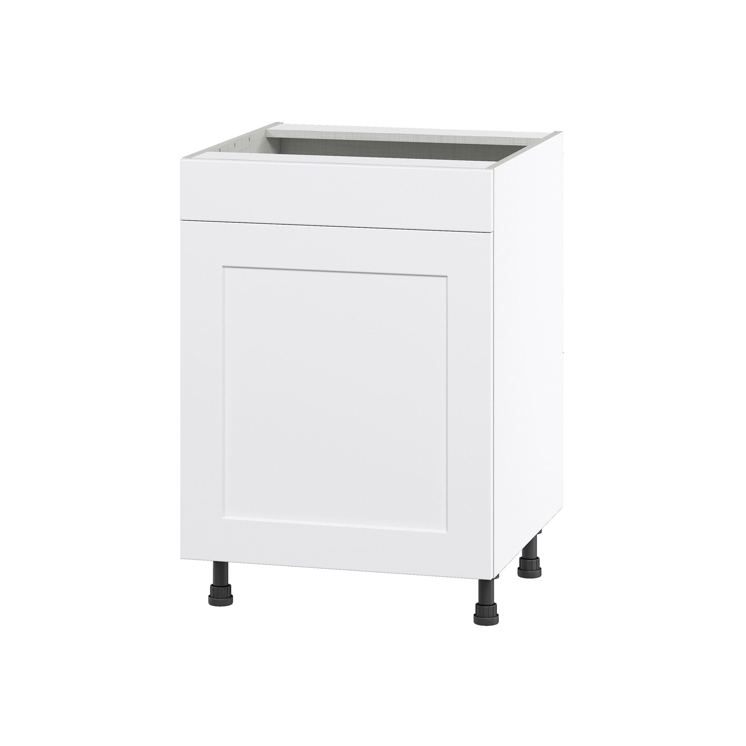 Hugo&Borg DSSB24FF(L/R)-JO Jolie 24-in W x 34.5-in H x 24-in D Warm White Sink Base Fully assembled Cabinet (Flat Panel Shaker)