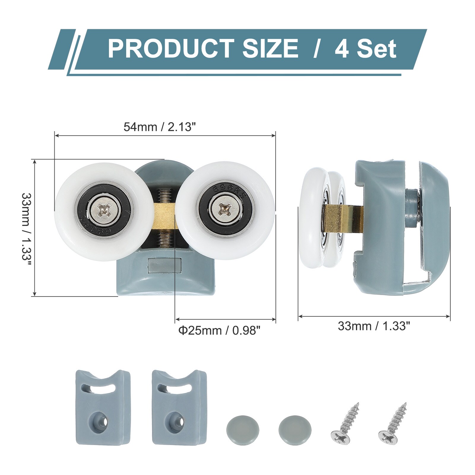 Unique Bargains S25093000UX9344 Tub-Shower-Door-Rollers - View #2
