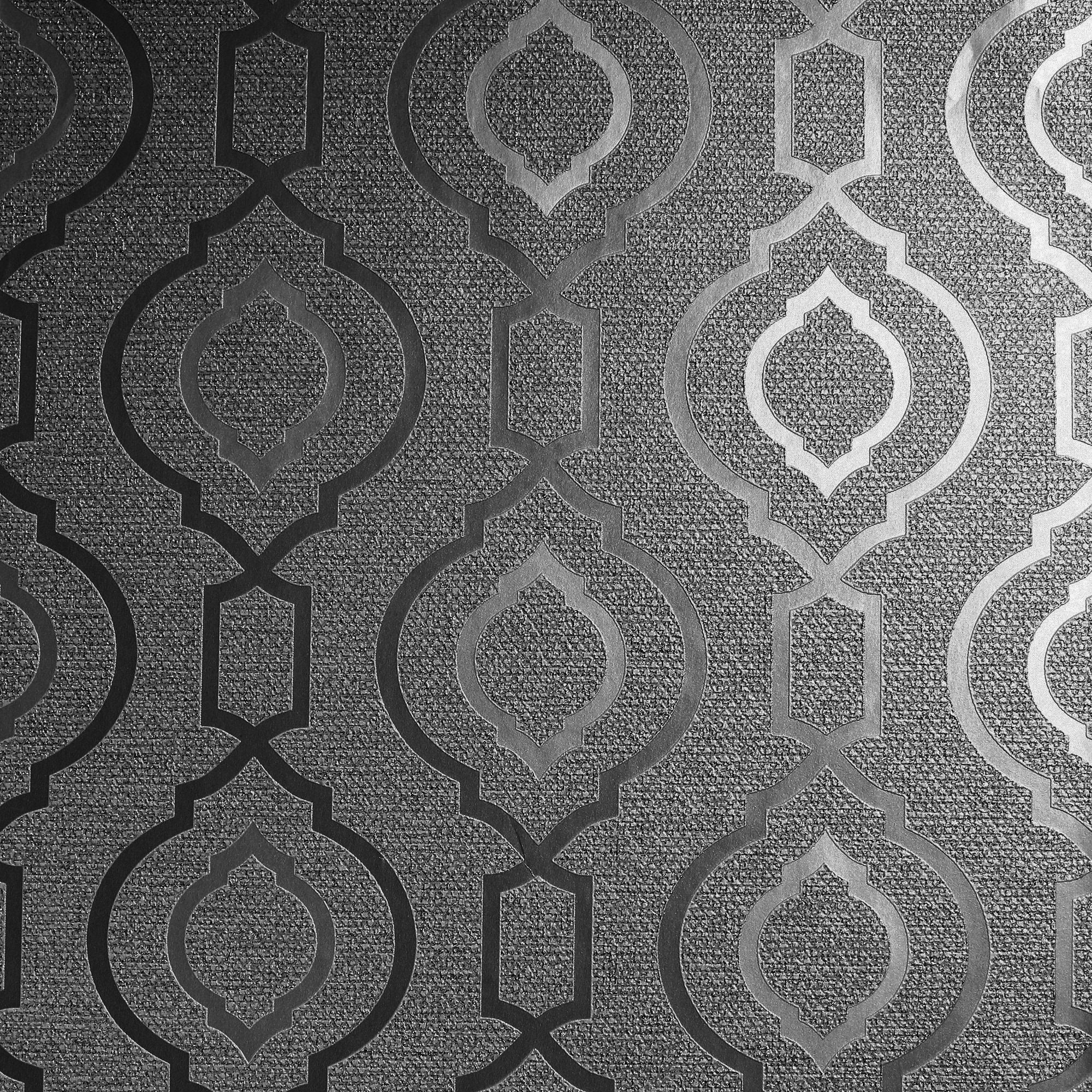 Arthouse 921401 57-Sq. Feet Gunmetal Vinyl Textured Geometric Unpasted Wallpaper