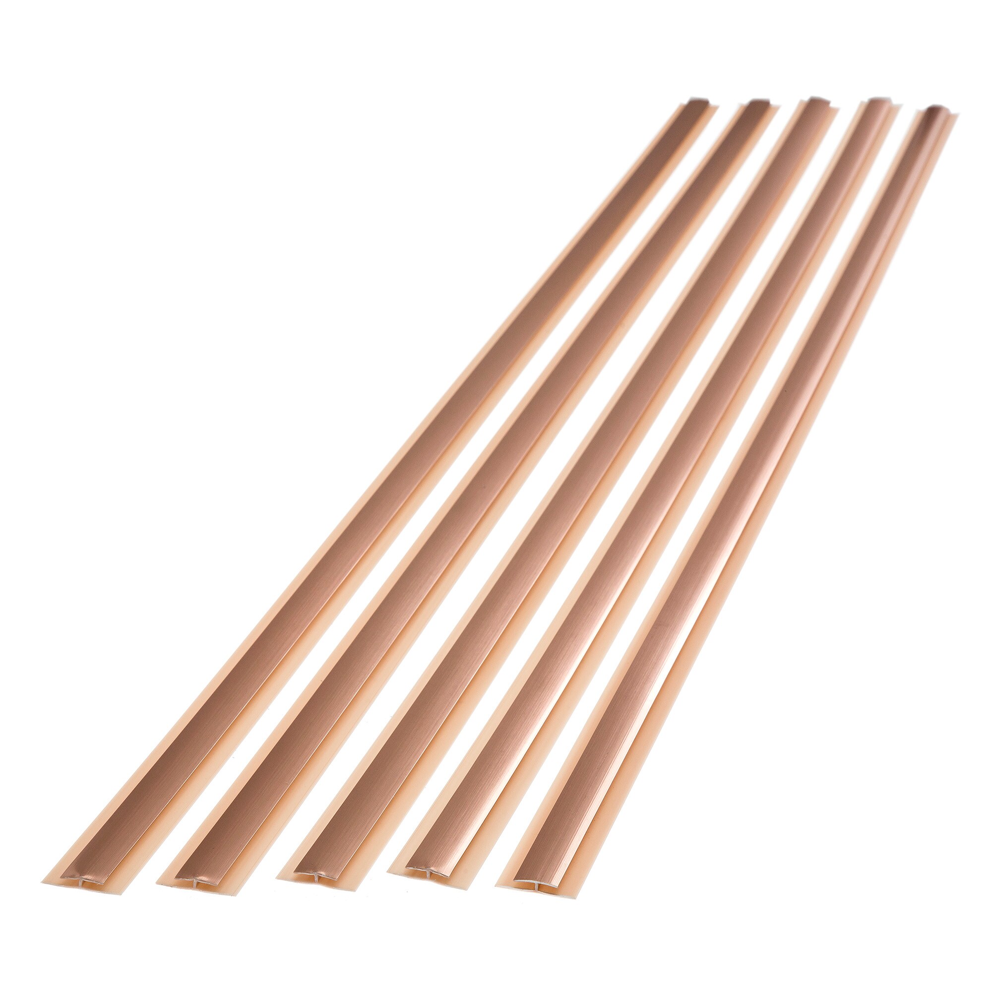 Fasade 14825 Divider Trim 0.25-in W x 47-in L Polished Copper PVC T-shape Tile Edge Trim