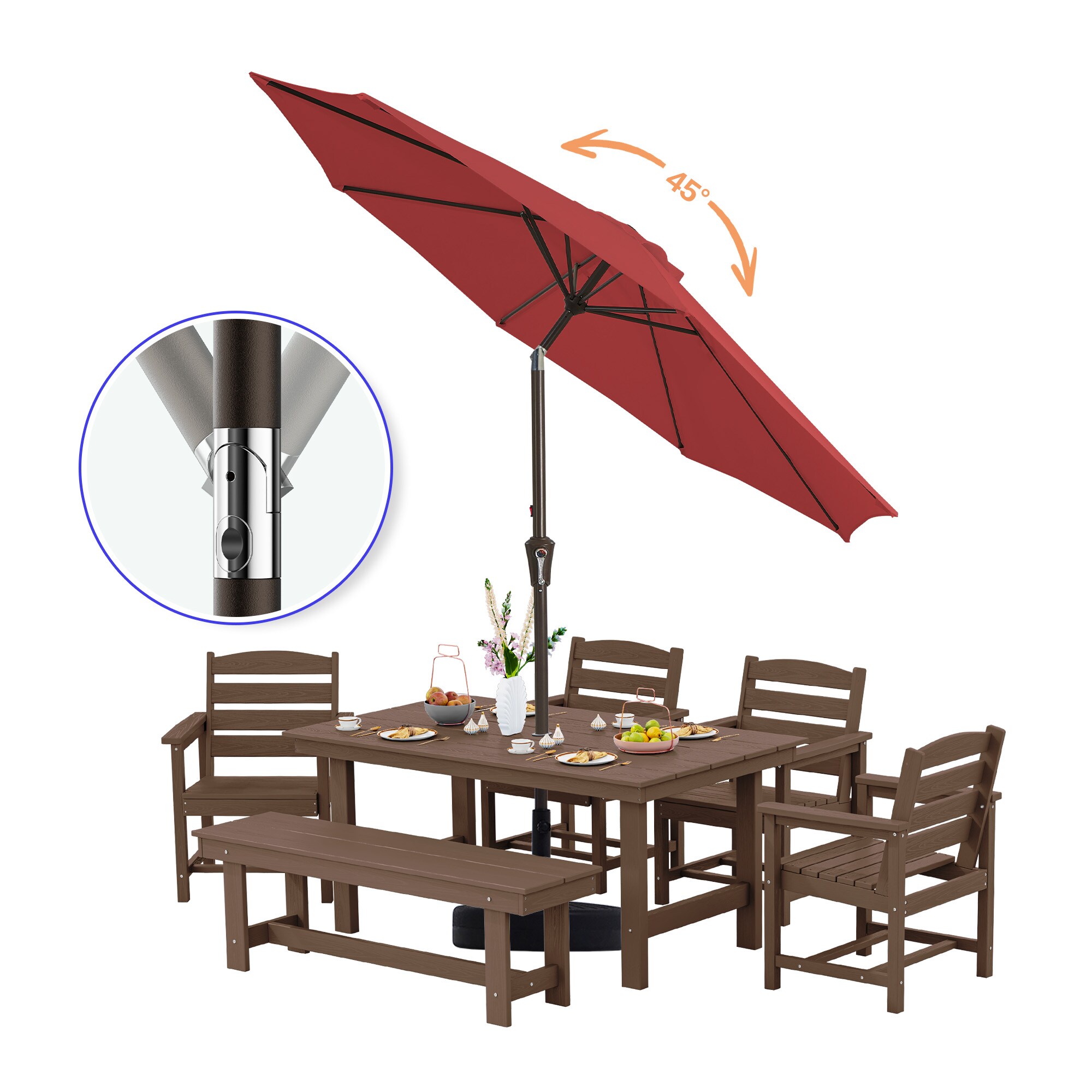 JEAREY JE-QTZZ+DEZ-10FT-RD Umbrellas-2 - View #3