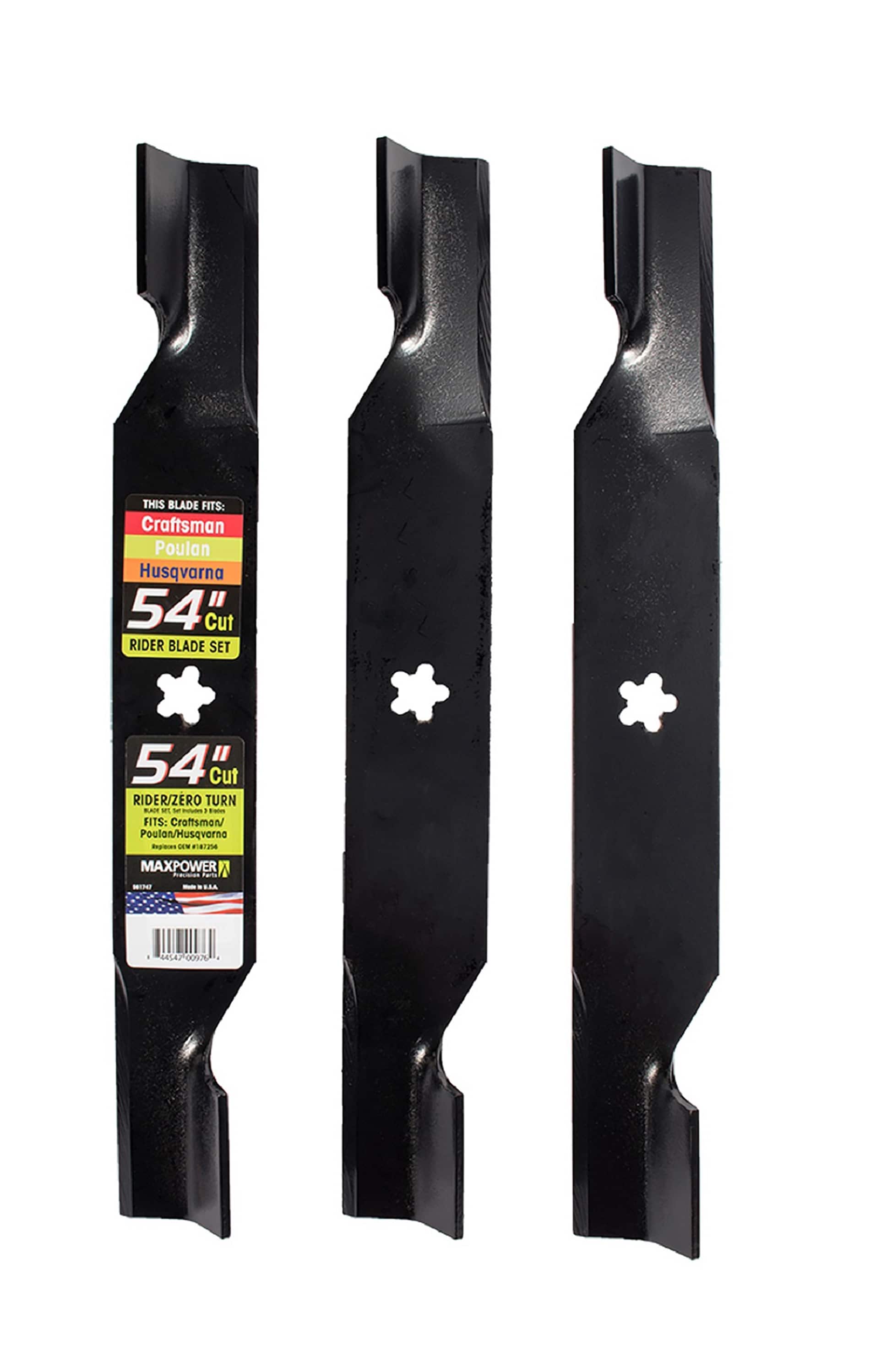 MaxPower 54-in Deck Standard Mower Blade for Riding Mower/Tractors (3-Pack)  in the Lawn Mower Blades department at
