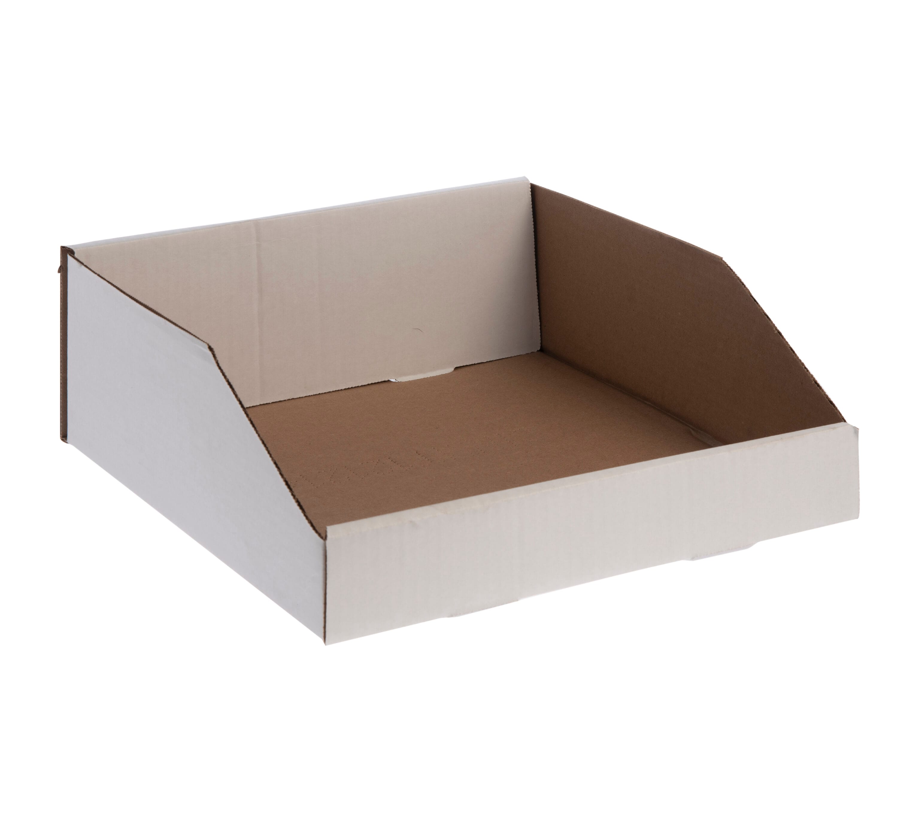 Black Swan Manufacturing Company 10190 24 -Pack ( 12-in W x 4.5-in H x 12-in D ) White Corrugated carboard Collapsible Stackable Bin