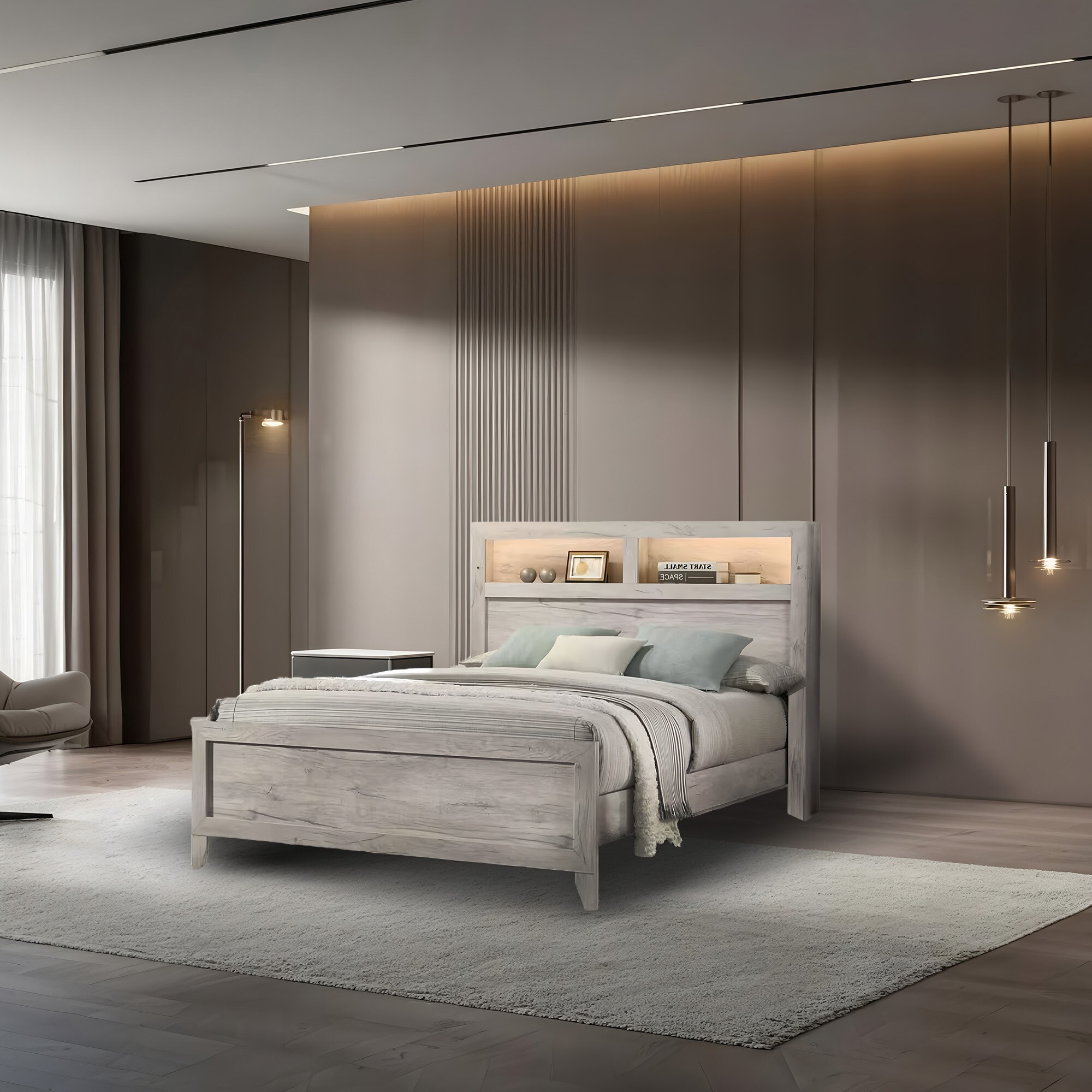IHOMEadore MDFM7202WH-Q-BED beds - View #3