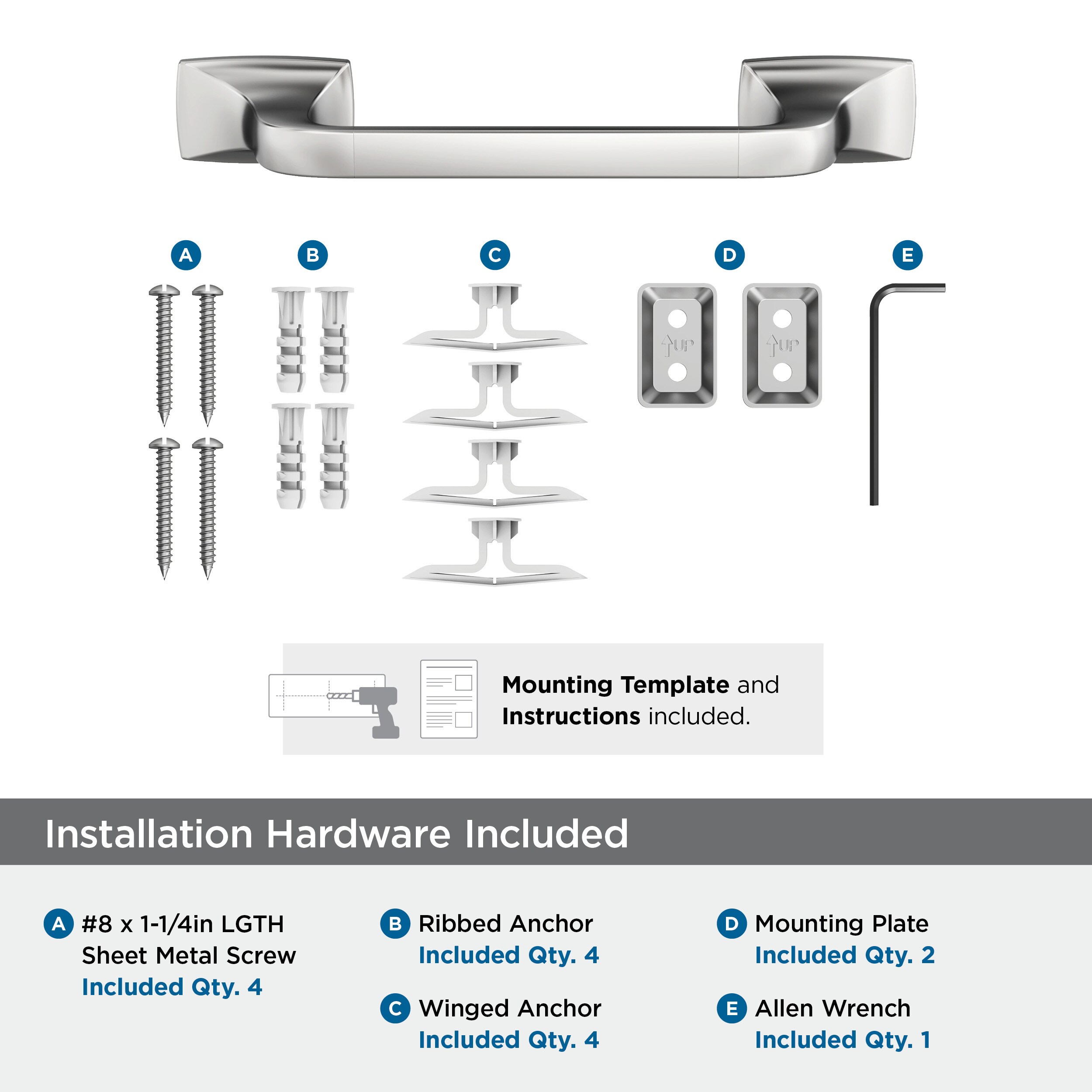 Highland Ridge Chrome 9 inch Wall Mounted Towel Bar