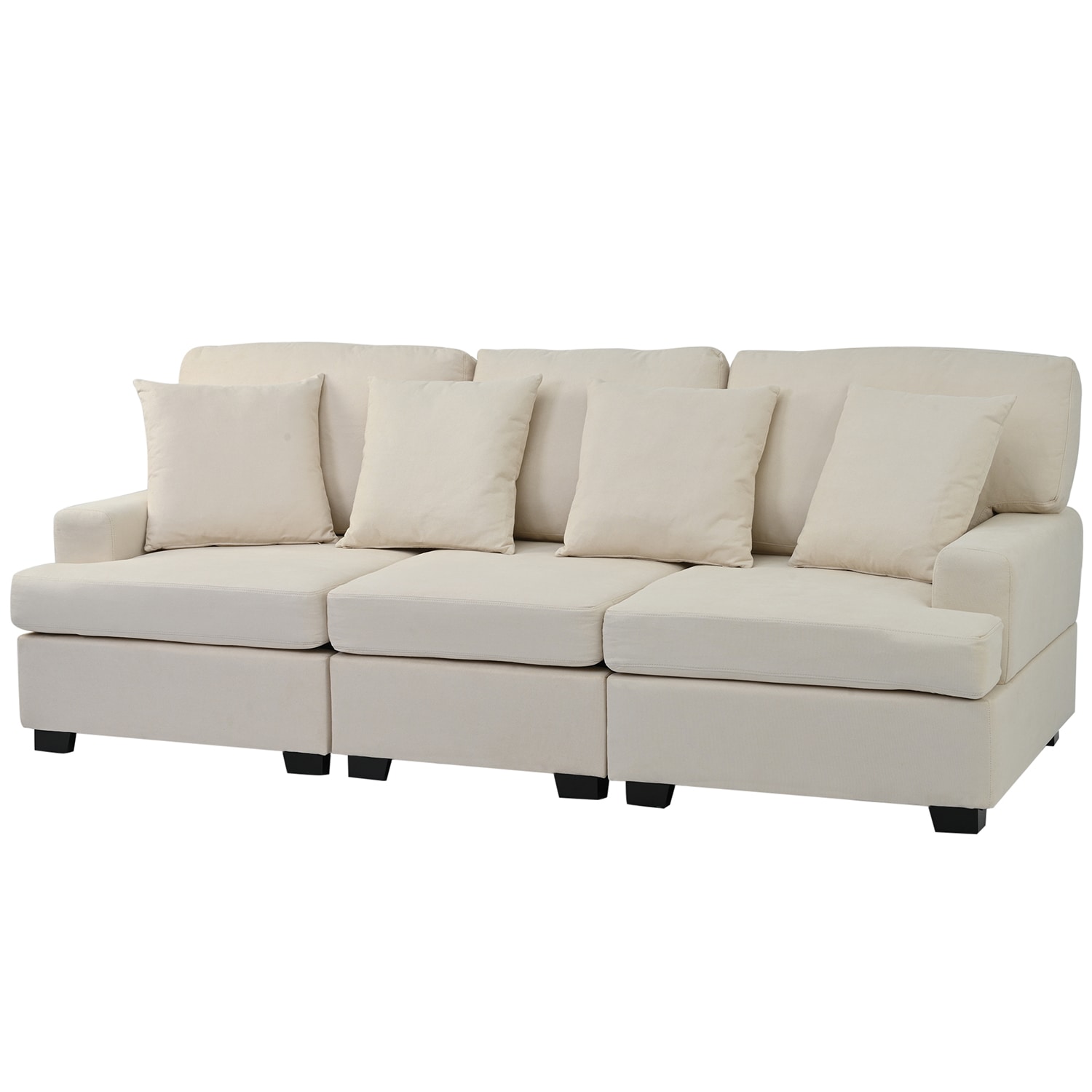 Linen Loveseat Sofa Couch with Removable Back and Seat Cushions