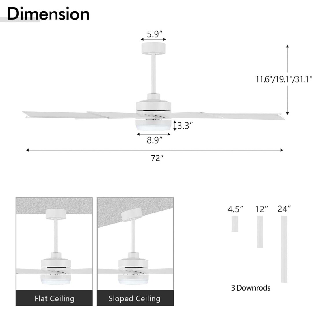 MLIAN WBCF-BS267-WH Ceiling-Fans - View #7