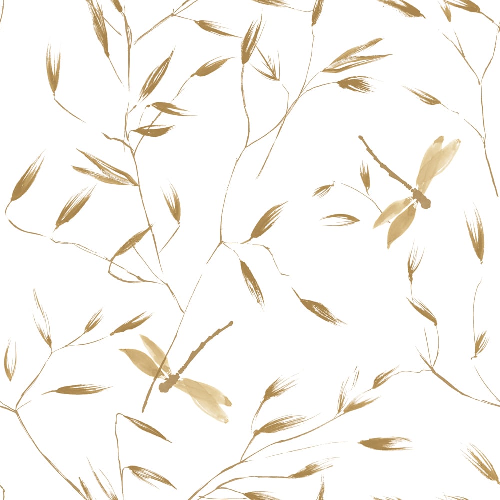 Tempaper DF15083 28-Sq. Feet Golden Ochre Vinyl Animals Self-adhesive Peel and Stick Wallpaper