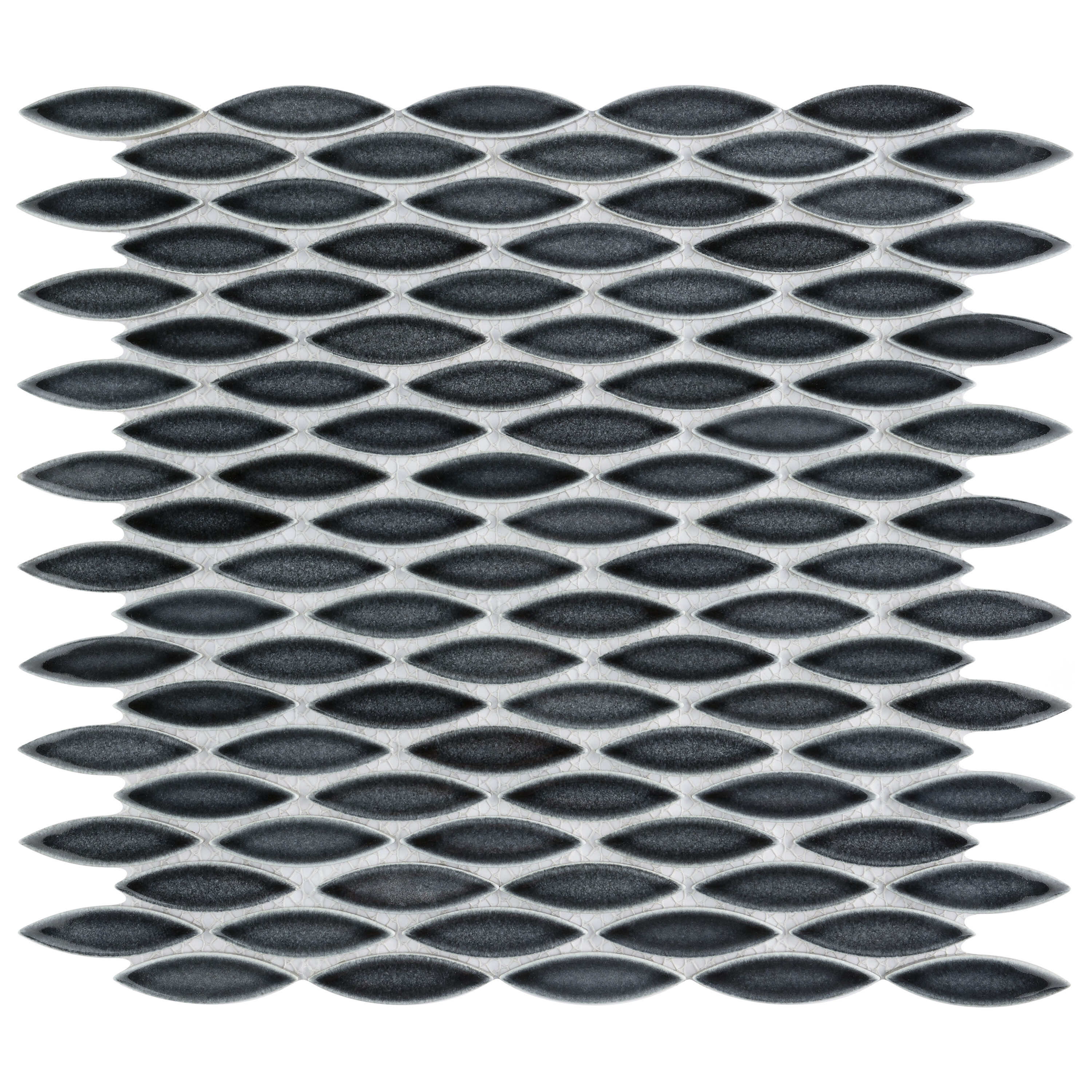 Affinity Tile FNGPESSTGY Pescado Storm Grey 12-in x 13-in Glossy Porcelain Patterned Mosaic Floor and Wall Tile (5.3-sq. ft/ Carton)