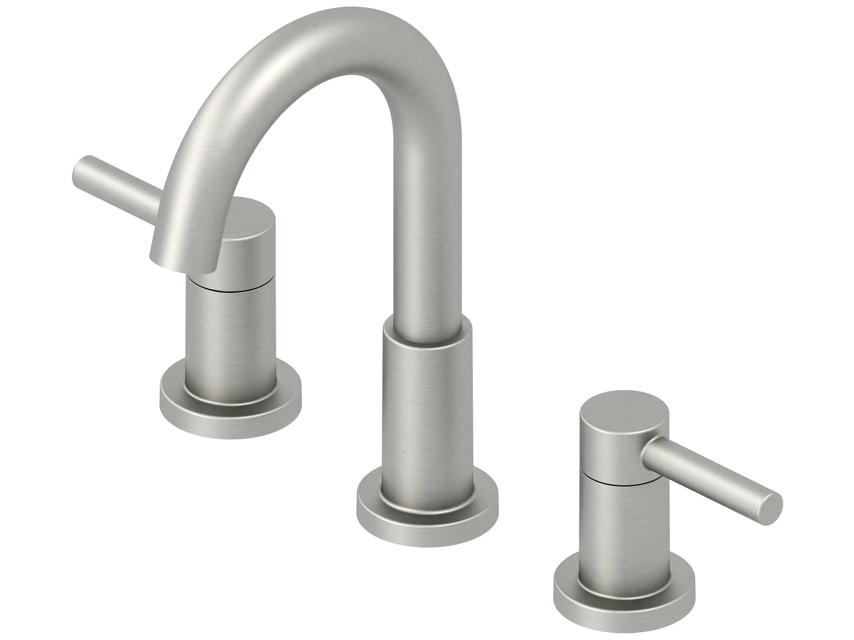 allen + roth 67948W-6104 Brushed Nickle PVD Widespread 2-handle WaterSense Mid-arc Residential Handle Bathroom Sink Faucet with Drain