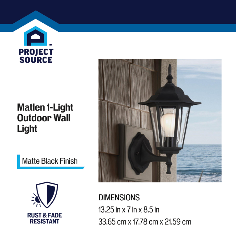 Project Source WL121MBKP Outdoor-Wall-Lighting - View #2