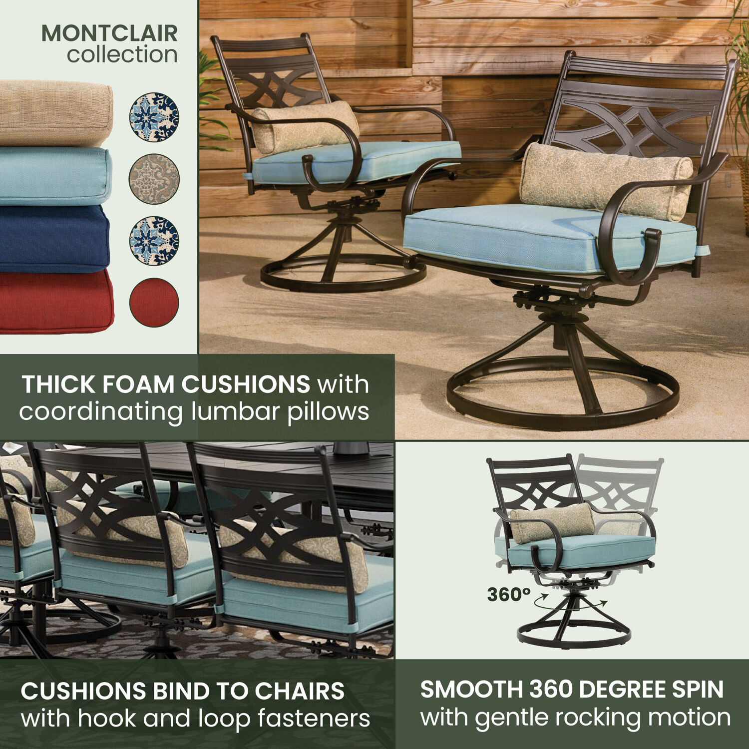 Hanover MCLRDN11PCSW10-BLU Patio-Dining-Sets - View #4