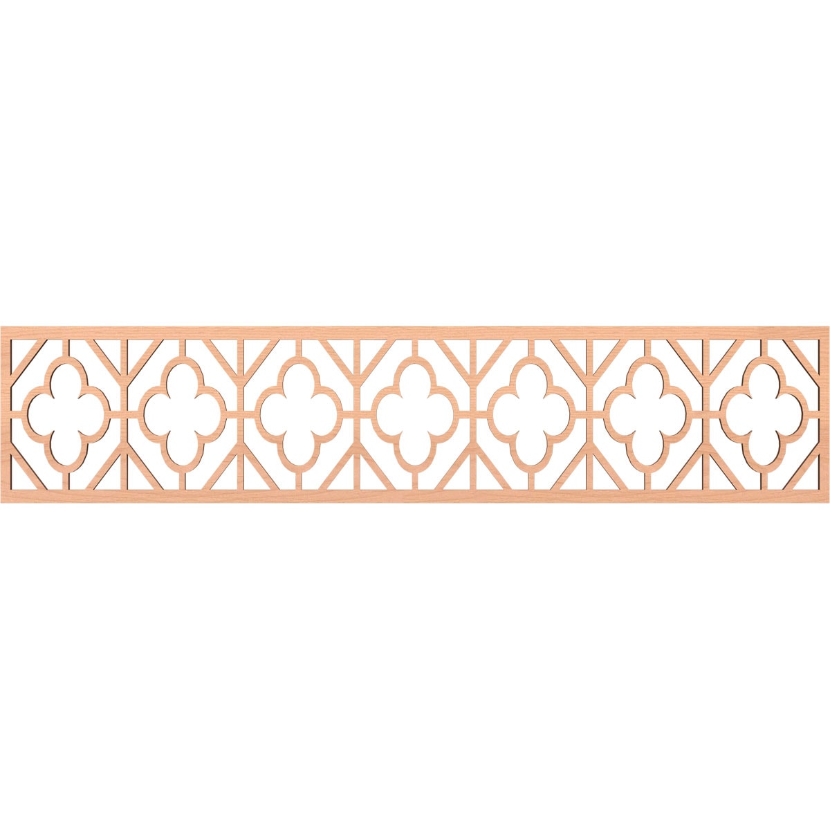 Ekena Millwork MLDA10X46HAZAL Hazelton Fretwork Flat Trim 10-in x 3.9-ft Alder Brown Unfinished 2155922 Pierced Wall Panel Moulding