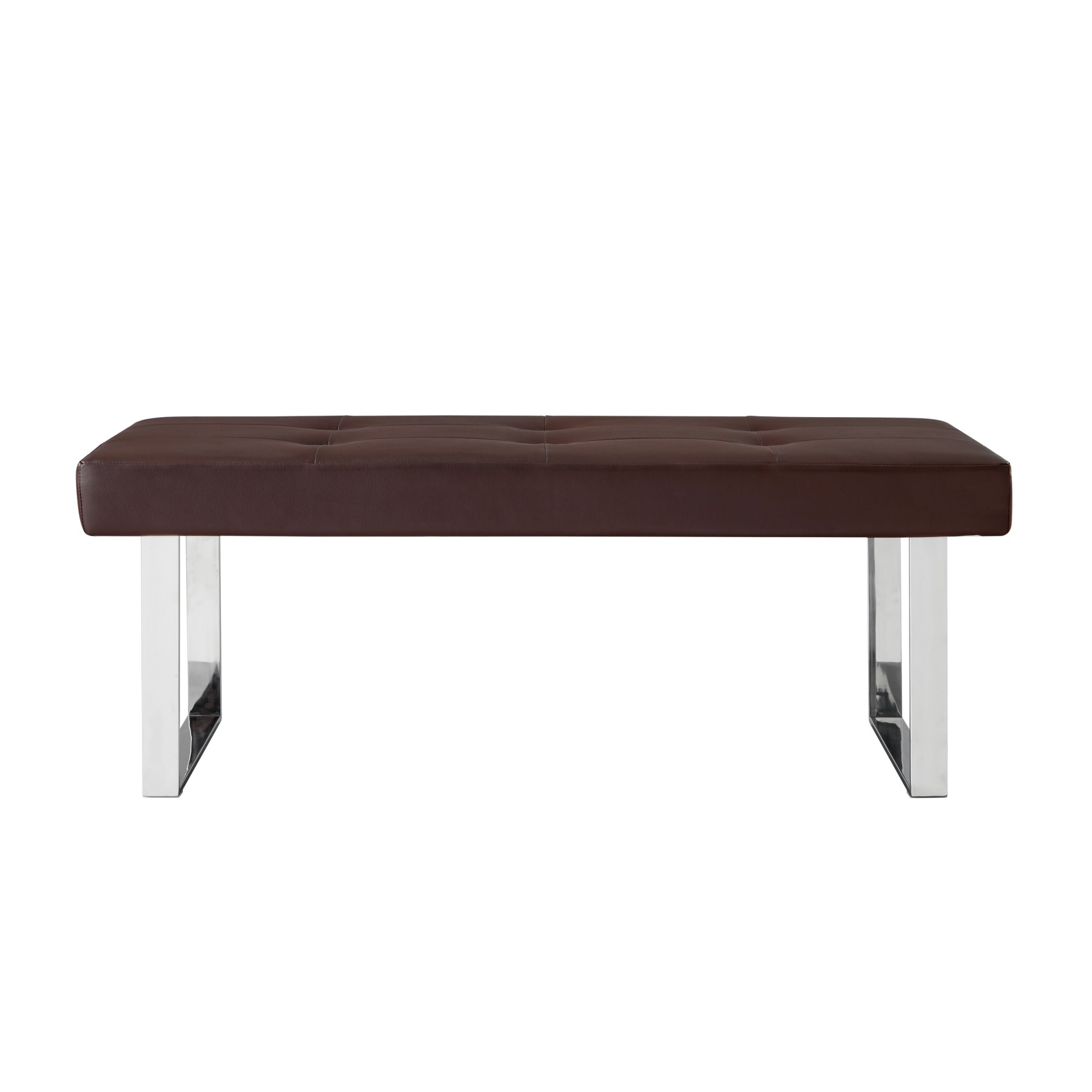 Inspired Home BH05-01BN-LS Alonso Modern Brown Accent Bench 48-in x 19-in x 18-in