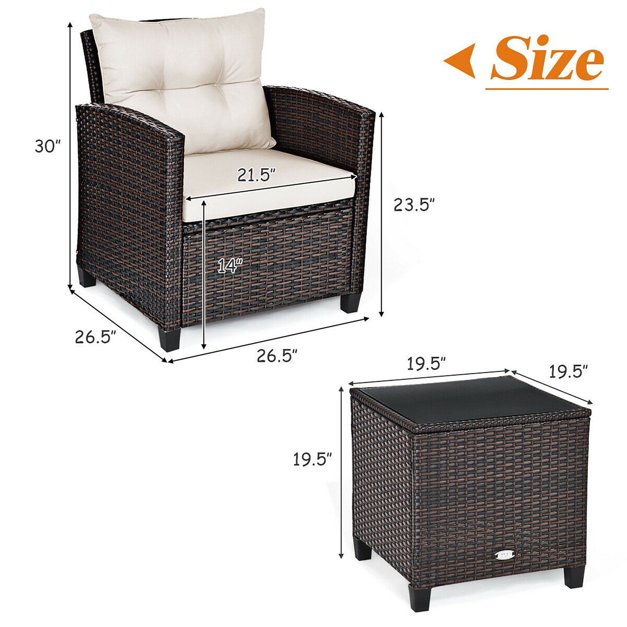 Forclover ALSM-A17WH Patio-Conversation-Sets - View #9